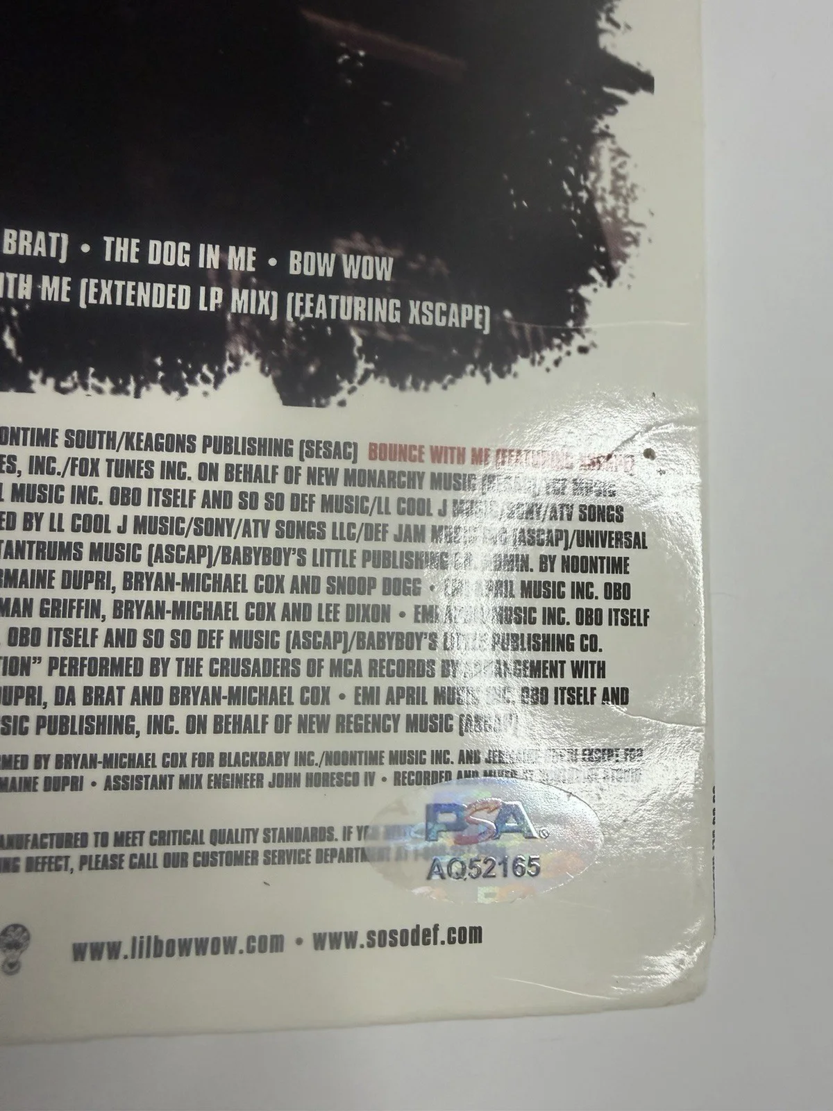 Lil Bow Wow autographed “Beware of Dog” signed vinyl record album - PSA COA!, image 3