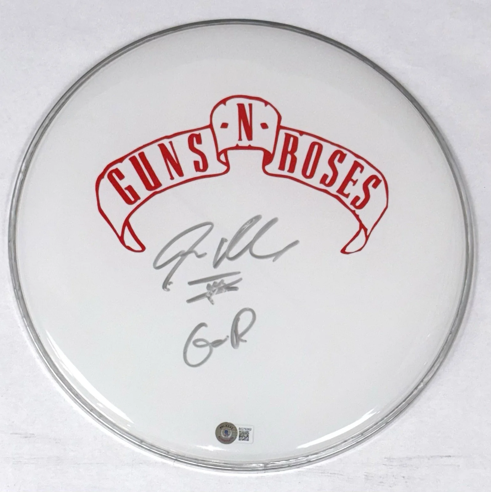 Steven Adler Guns N' Roses Signed Autograph 12" Drumhead Drummer Beckett COA, изображение 2
