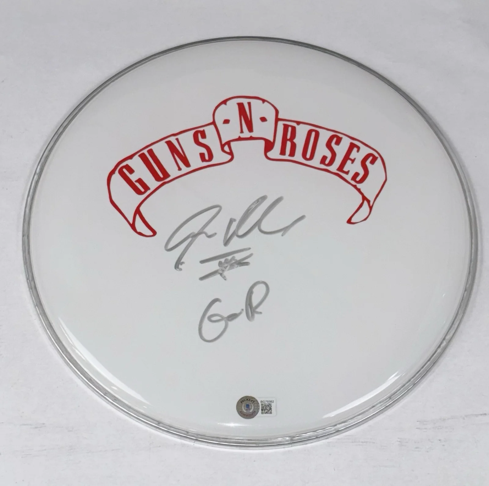Steven Adler Guns N' Roses Signed Autograph 12" Drumhead Drummer Beckett COA, изображение 3