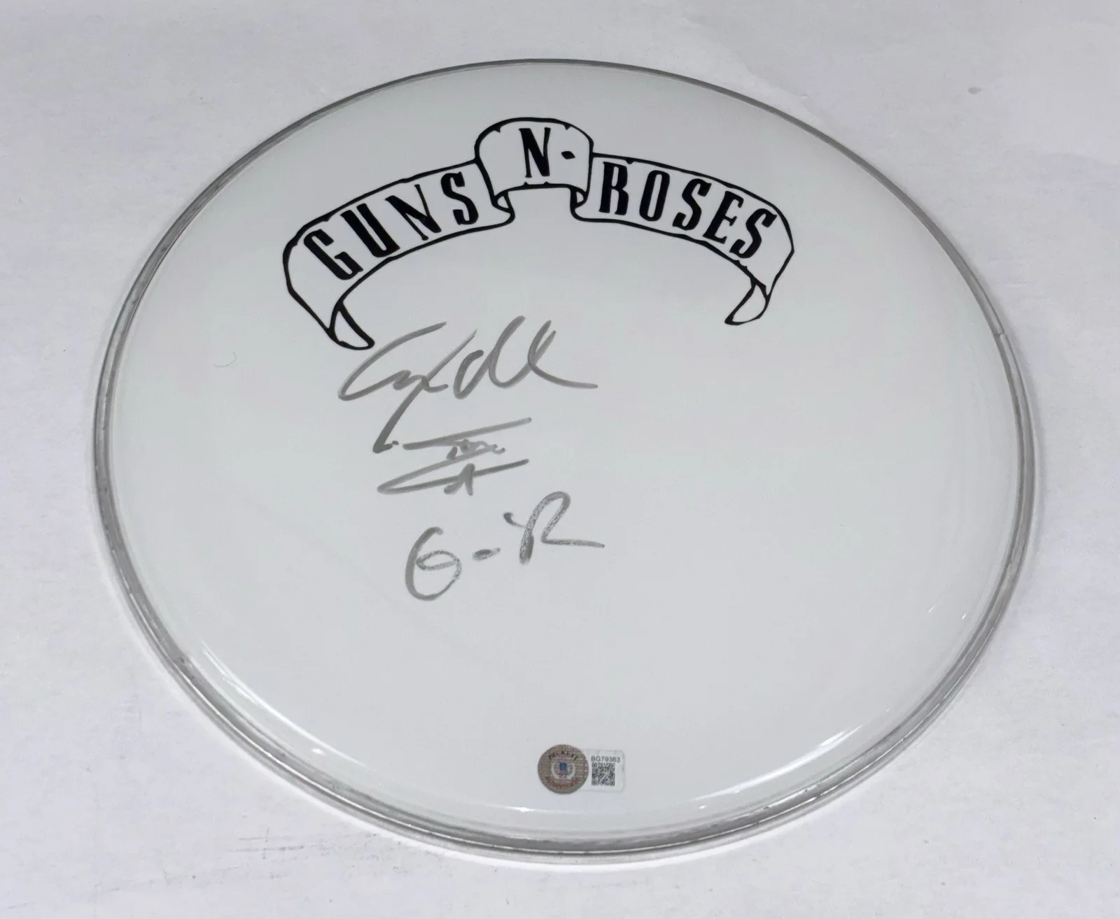 Steven Adler Guns N' Roses Signed Autograph 12" Drumhead Drummer Beckett COA, изображение 3
