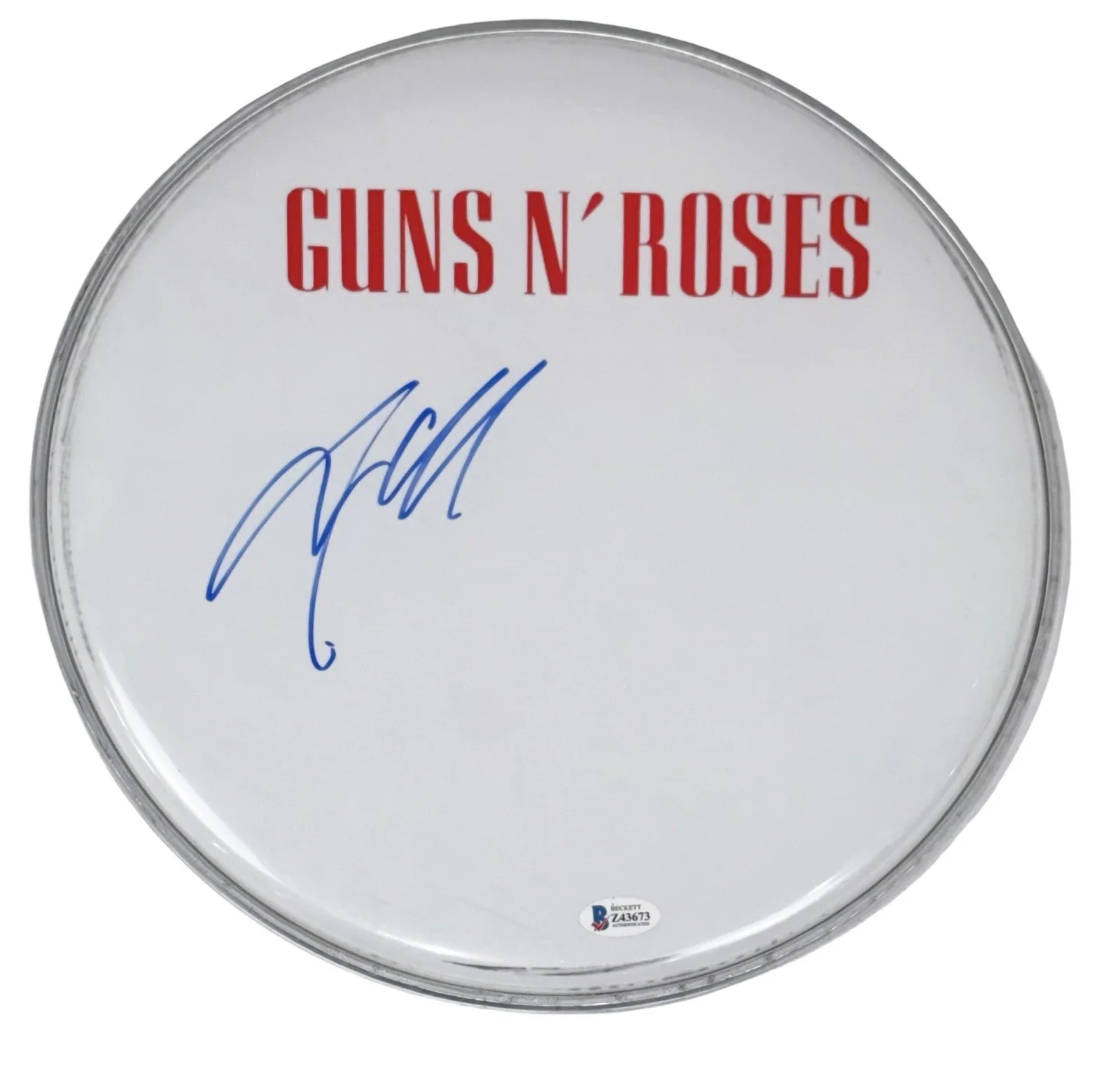 Steven Adler Guns N' Roses Signed Autograph 12" Drumhead Drummer Beckett COA, image 2
