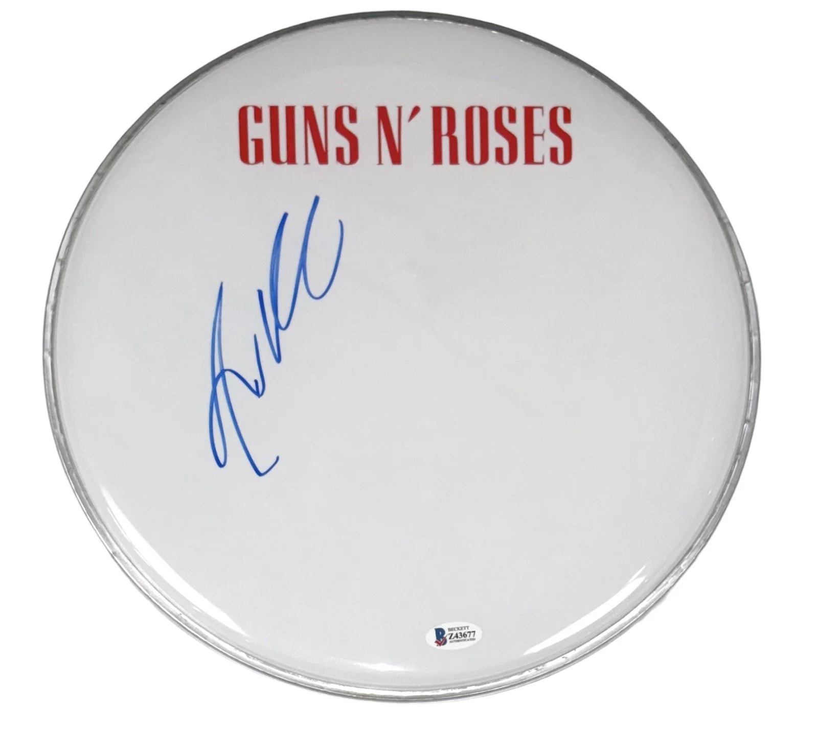 Steven Adler Guns N' Roses Signed Autograph 12" Drumhead Drummer Beckett COA, image 3