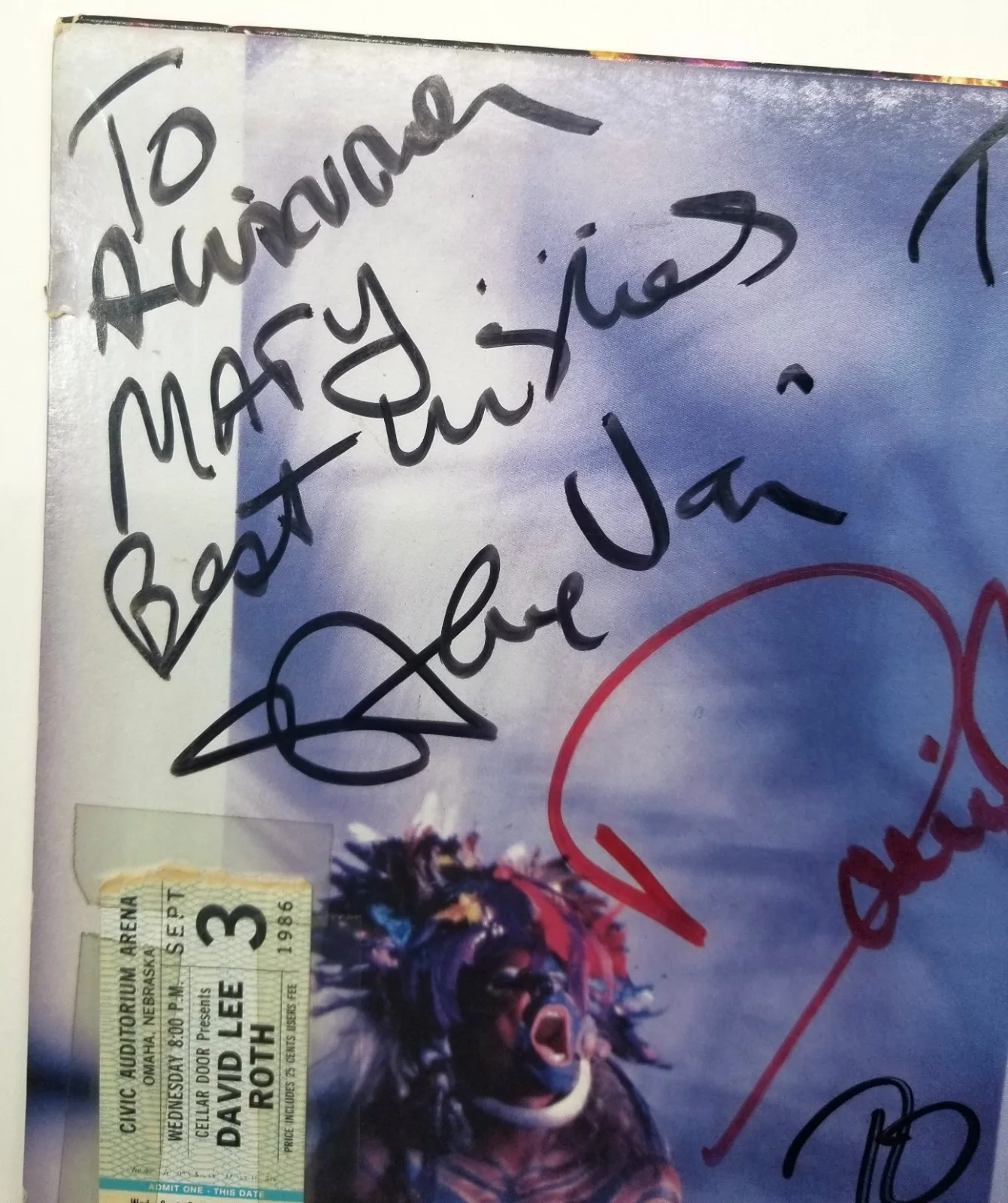 David Lee Roth SIGNED Eat 'Em & Smile Vinyl JSA COA + Vai, Bissonette, Sheehan, image 2