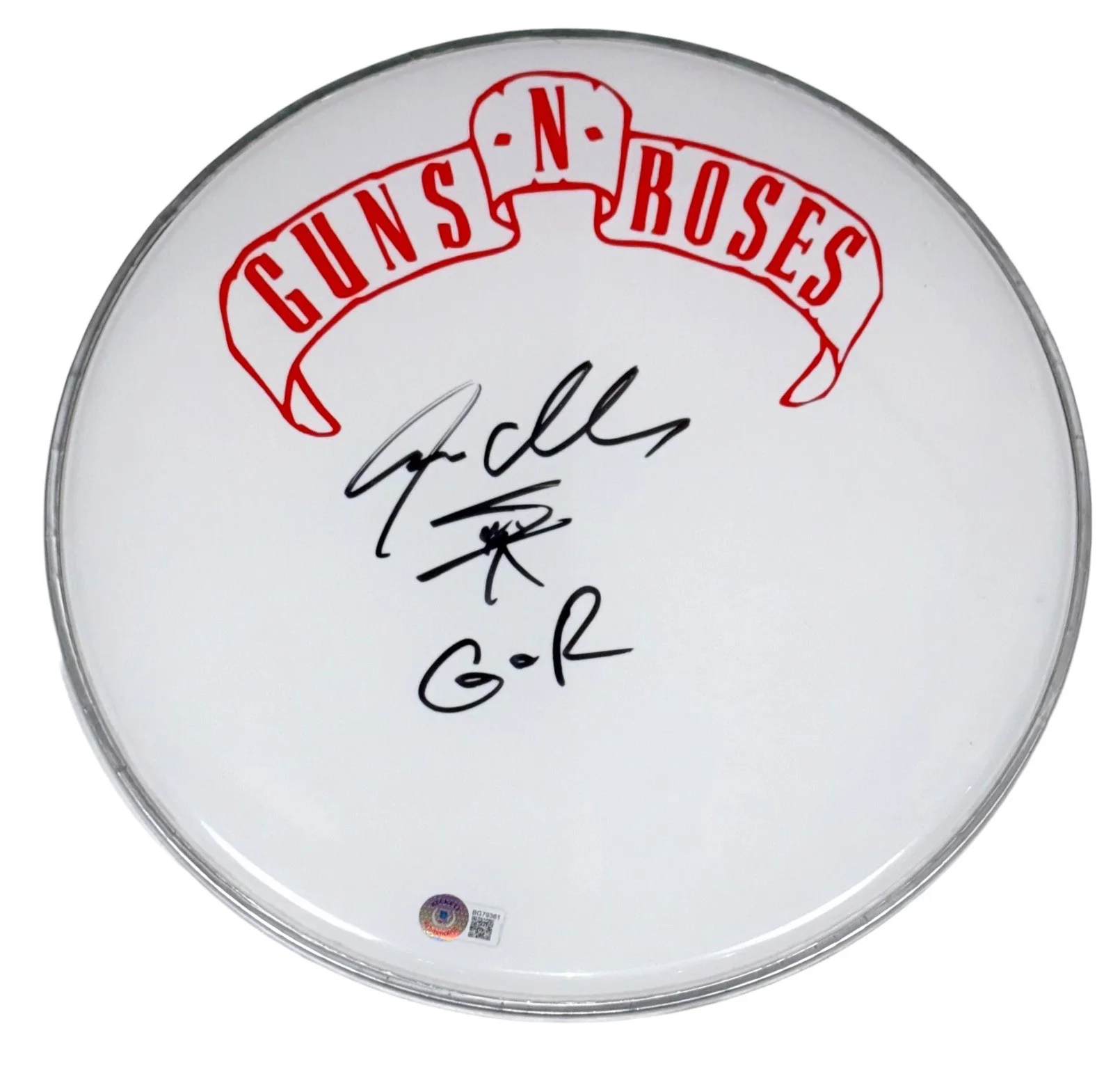 Steven Adler Guns N' Roses Signed Autograph 12" Drumhead Drummer Beckett COA, изображение 2