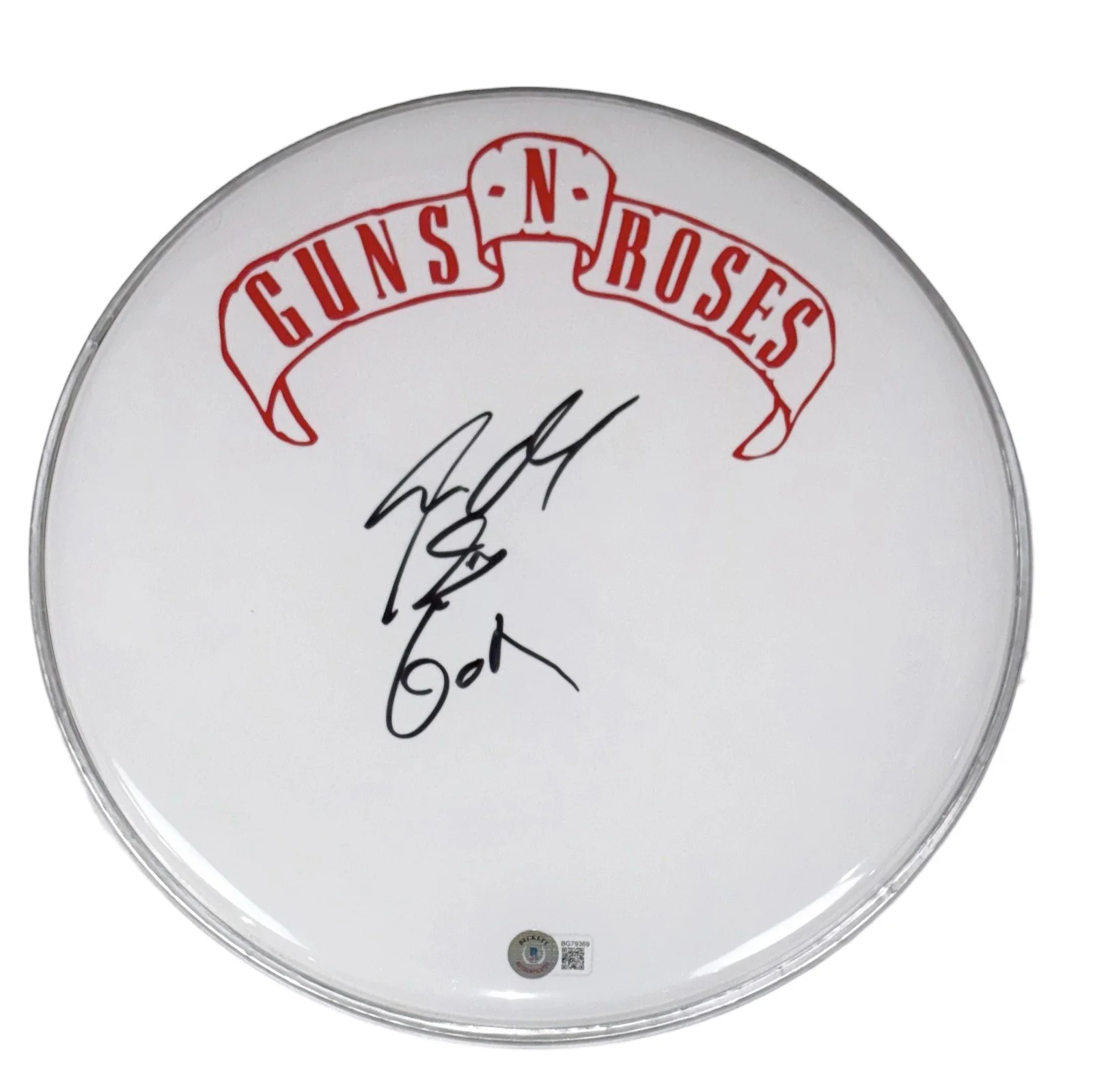 Steven Adler Guns N' Roses Signed Autograph 12" Drumhead Drummer Beckett COA, изображение 3
