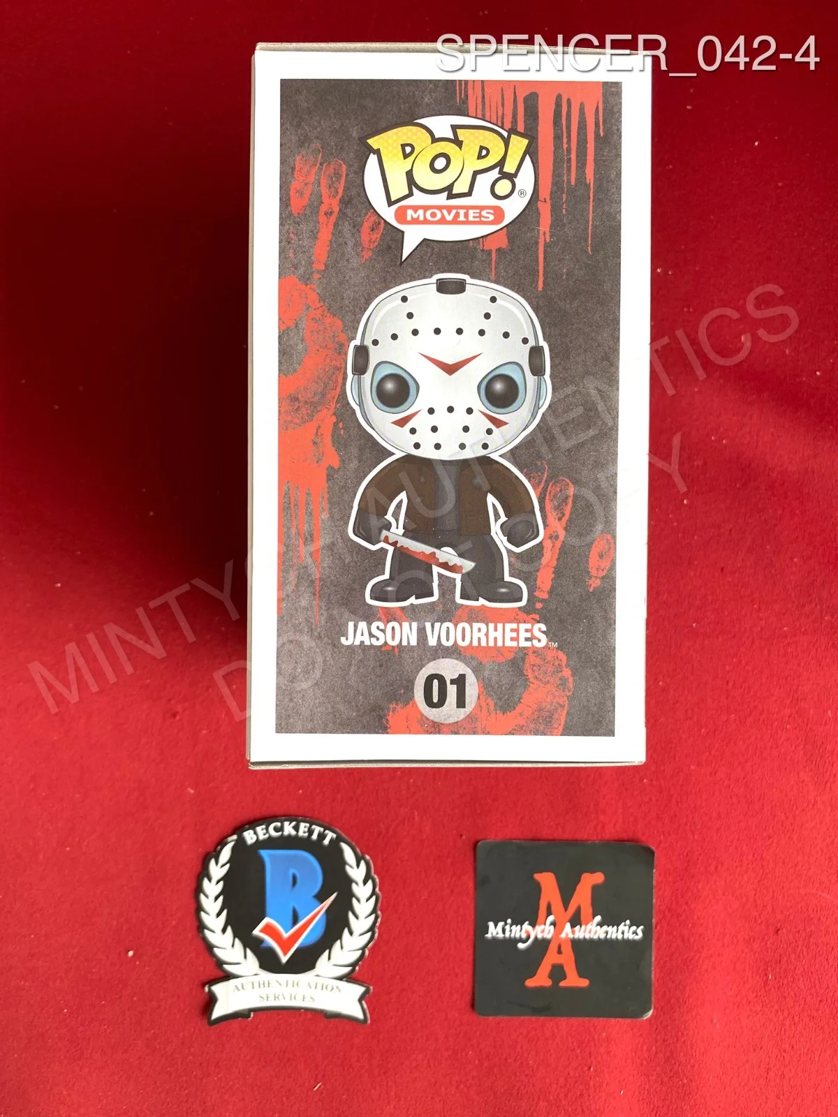 Spencer Charnas — Spencer Charnas Ice Nine Kills signed Jason Voorhees Funko Pop #01 Beckett COA, image 4