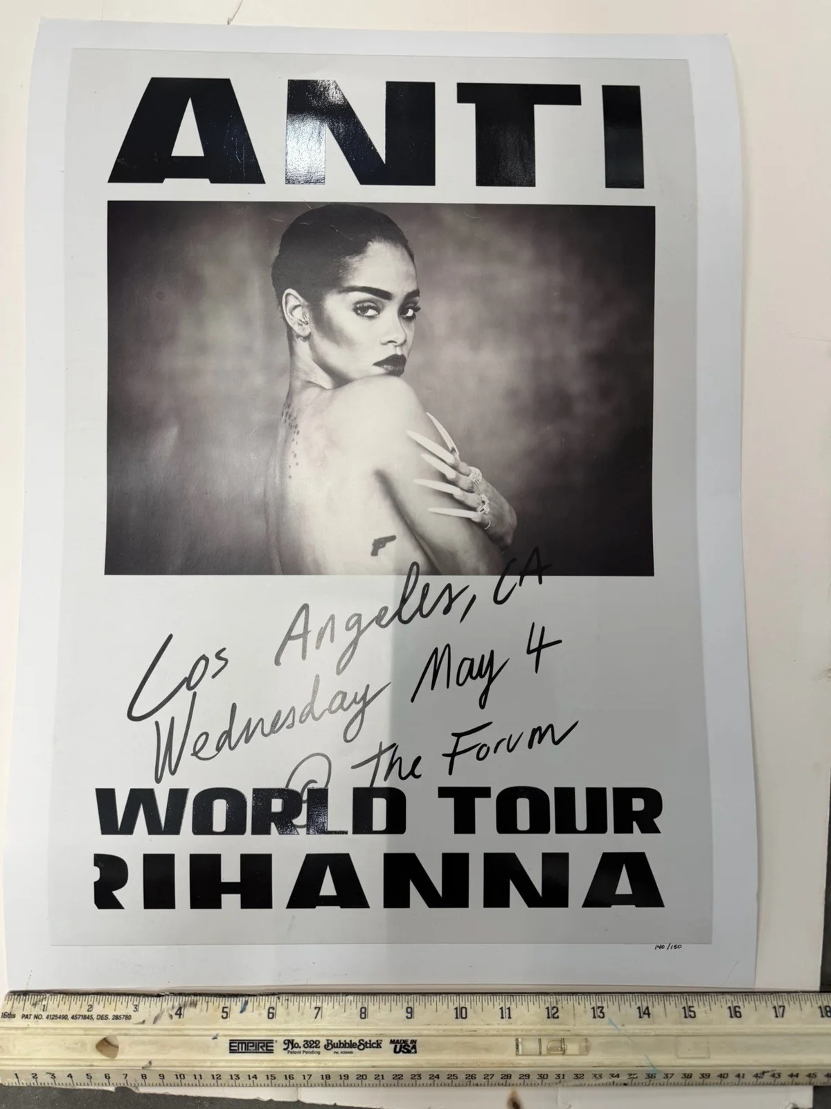 RIHANNA Anti World Tour 2016 Ltd Edition LITHOGRAPH Poster #140/150 LA Forum, изображение 2