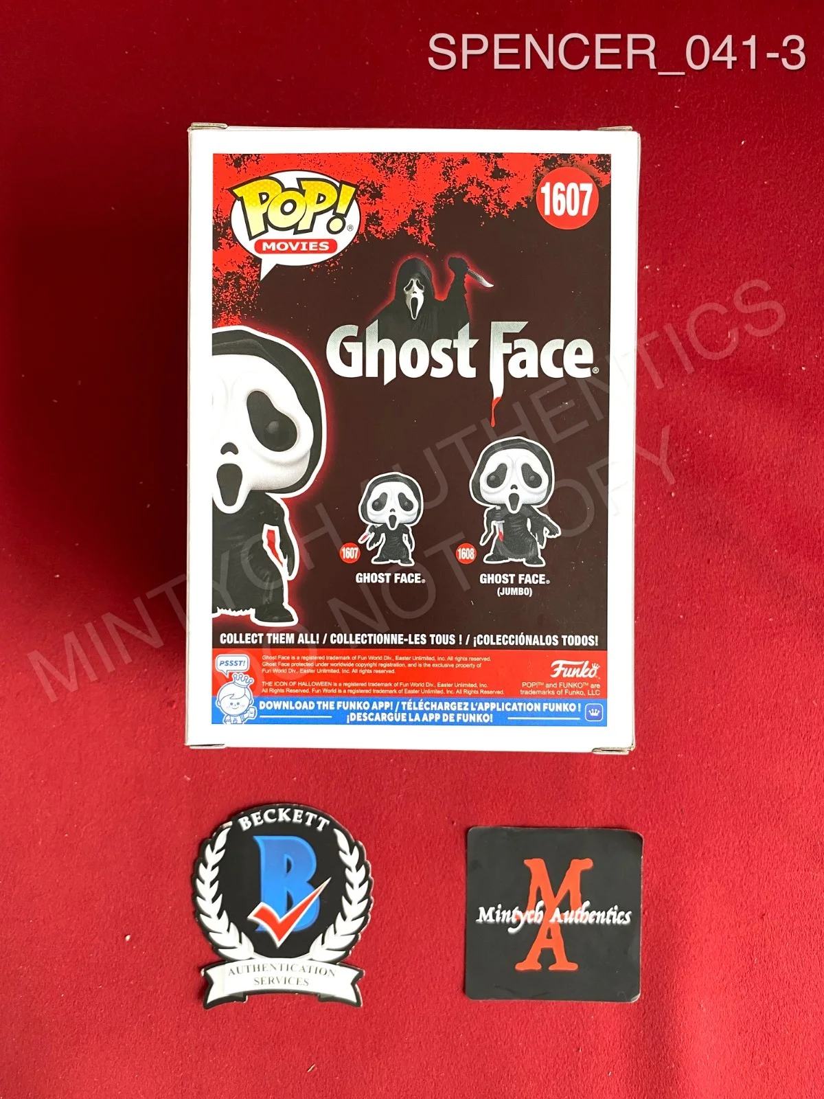 Spencer Charnas — Spencer Charnas Ice Nine Kills signed Ghost Face Funko Pop #1607 Beckett COA, изображение 3