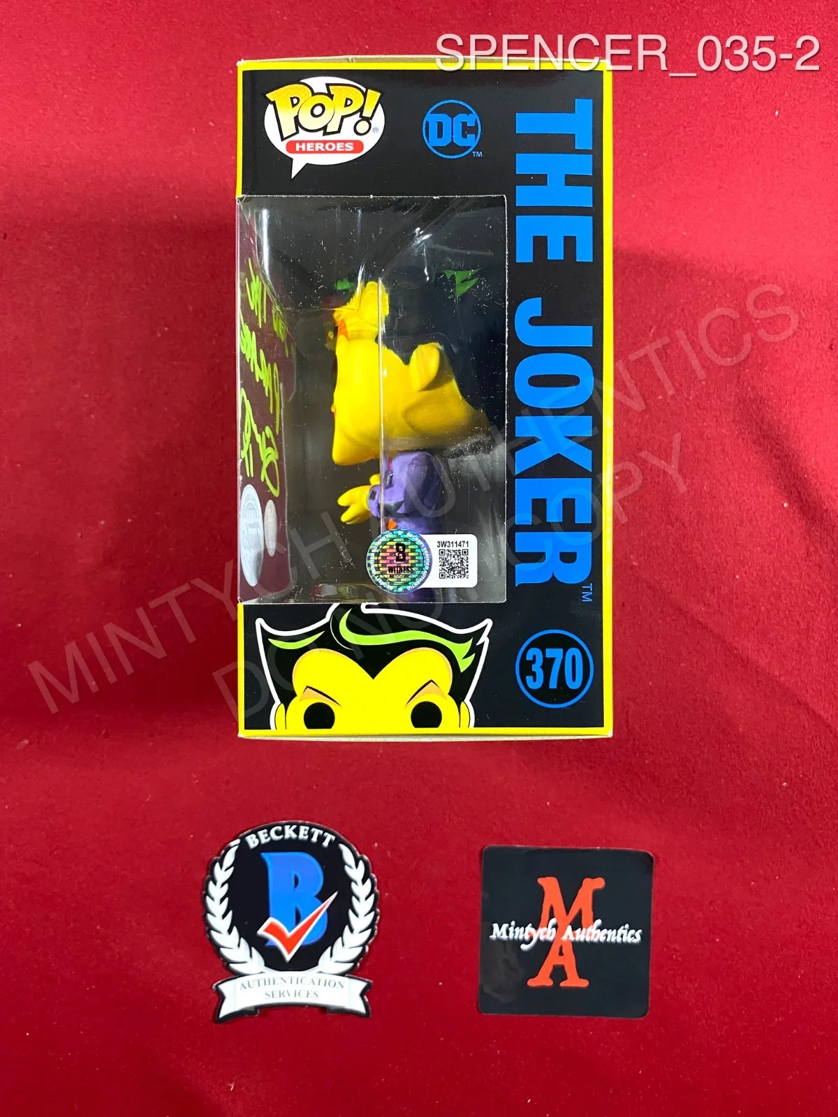 Spencer Charnas — Spencer Charnas Ice Nine Kills signed The Joker Funko Pop #370 Beckett, image 2
