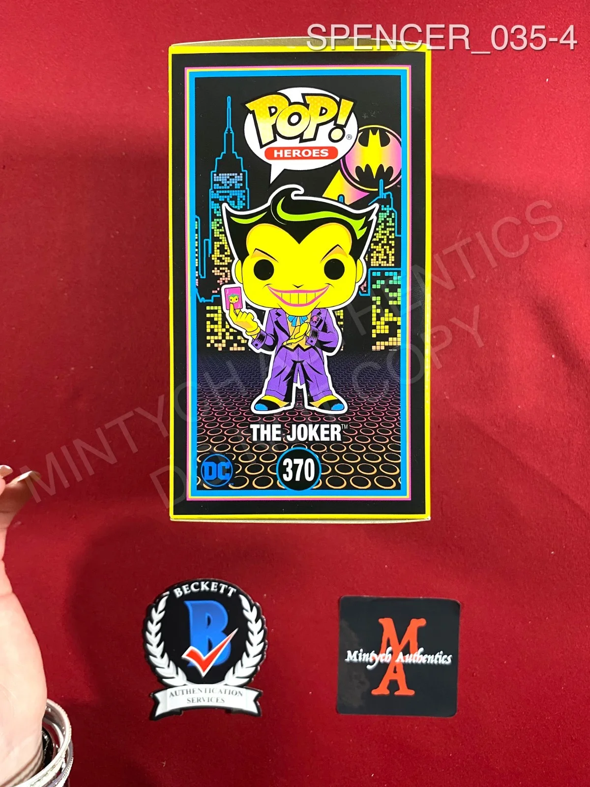 Spencer Charnas — Spencer Charnas Ice Nine Kills signed The Joker Funko Pop #370 Beckett, image 4