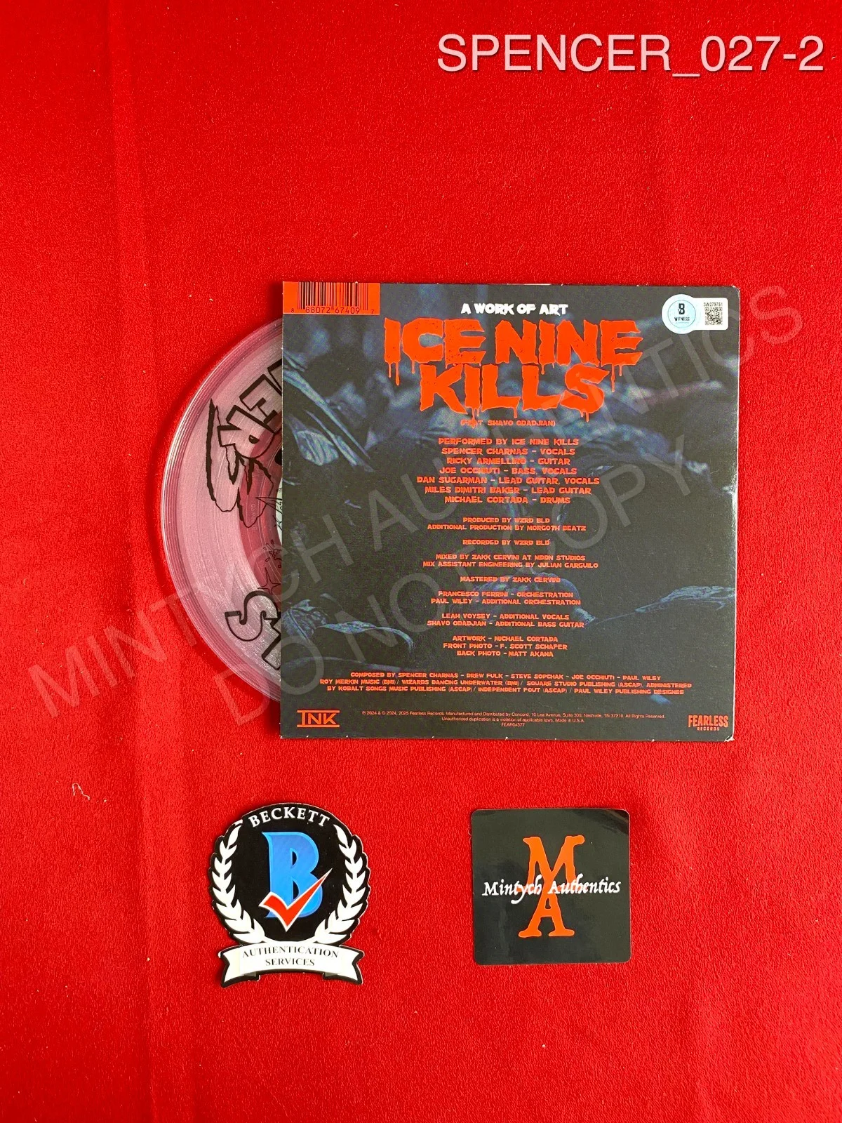 Spencer Charnas — Spencer Charnas Ice Nine Kills autographed signed A Work of Art Vinyl Beckett, image 2