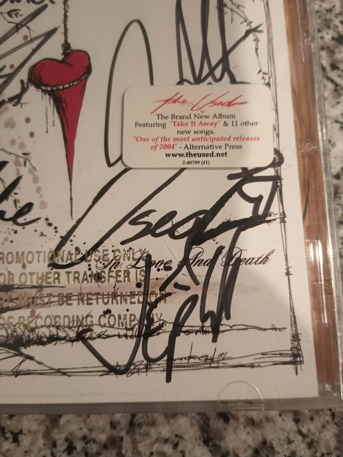 THE USED SIGNED IN LOVE & DEATH, image 3