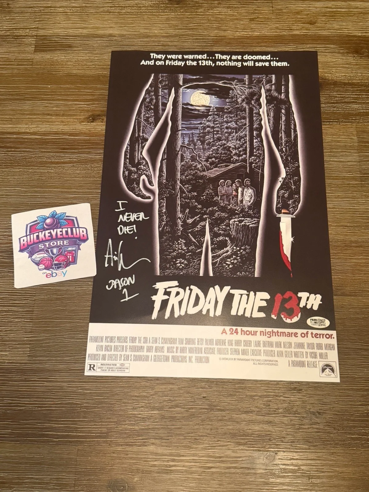 Ari Lehman — ARI LEHMAN Friday the 13th "I Never Die” signed 11x17 movie poster photo🔥🔥, изображение 2