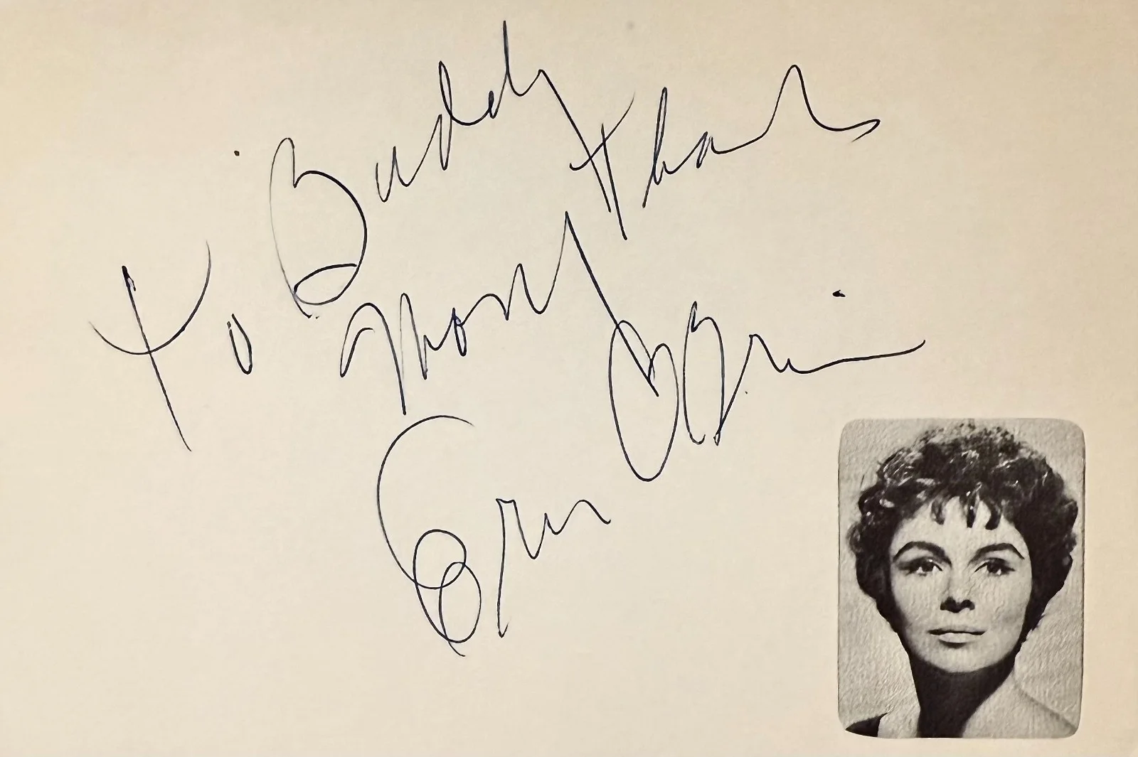 Erin O'Brien — ERIN O'BRIEN Signed Autograph 4"x 6" INDEX CARD 7 Girl on the Run IN LIKE FLINT, изображение 3