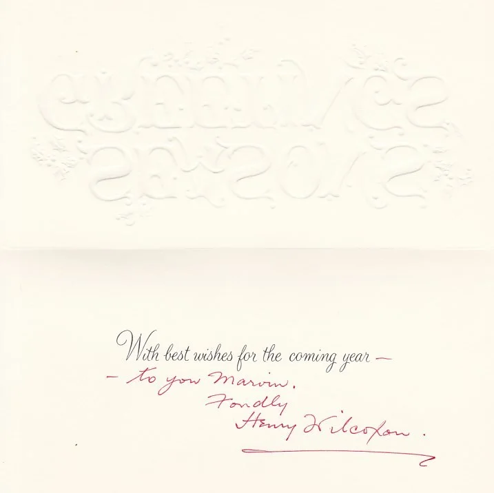 HENRY WILCOXON Original Vintage 1978 SIGNED AUTOGRAPHED Christmas Holiday Card, изображение 2