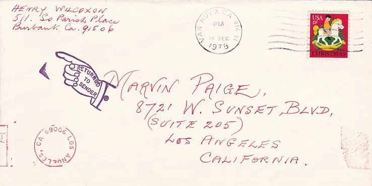 HENRY WILCOXON Original Vintage 1978 SIGNED AUTOGRAPHED Christmas Holiday Card, изображение 3