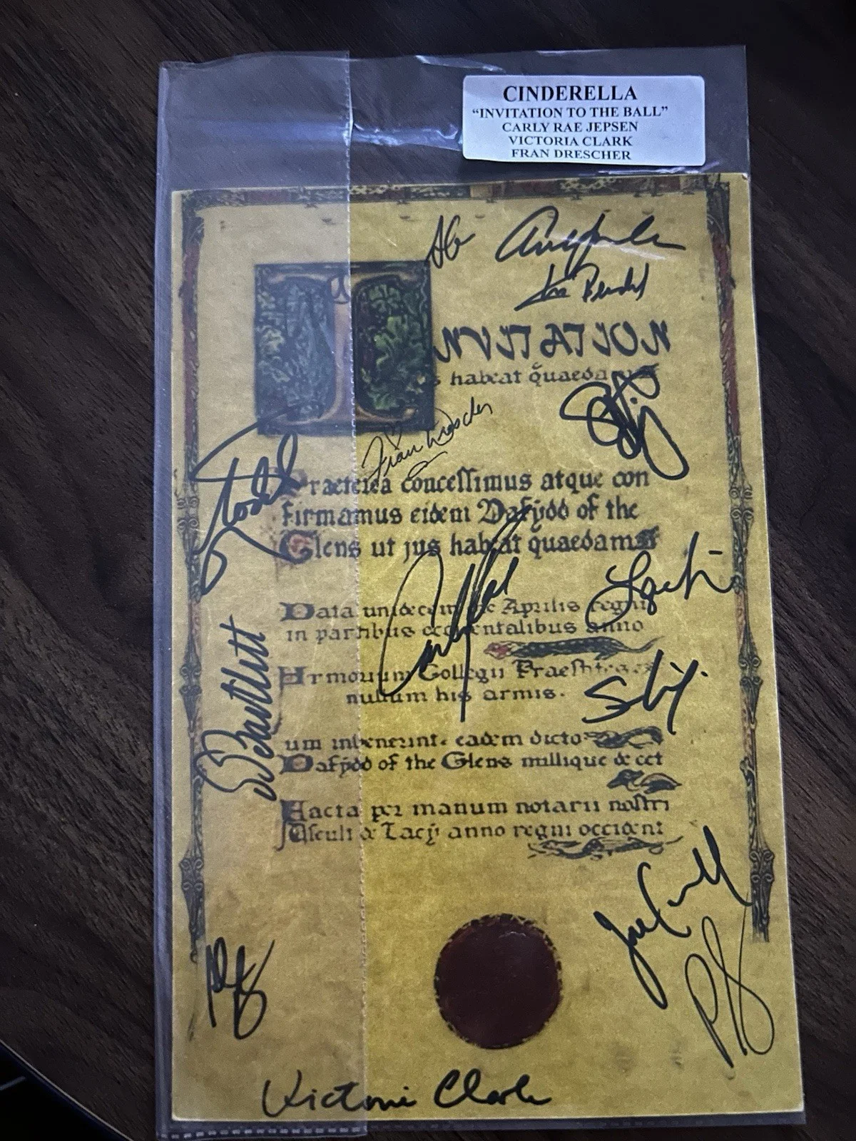 Carly Rae Jepsen, Victoria Clark, Fran Drescher — Cinderella Broadway Prop Signed Carly Rae Jepsen, Victoria Clark, Fran Drescher