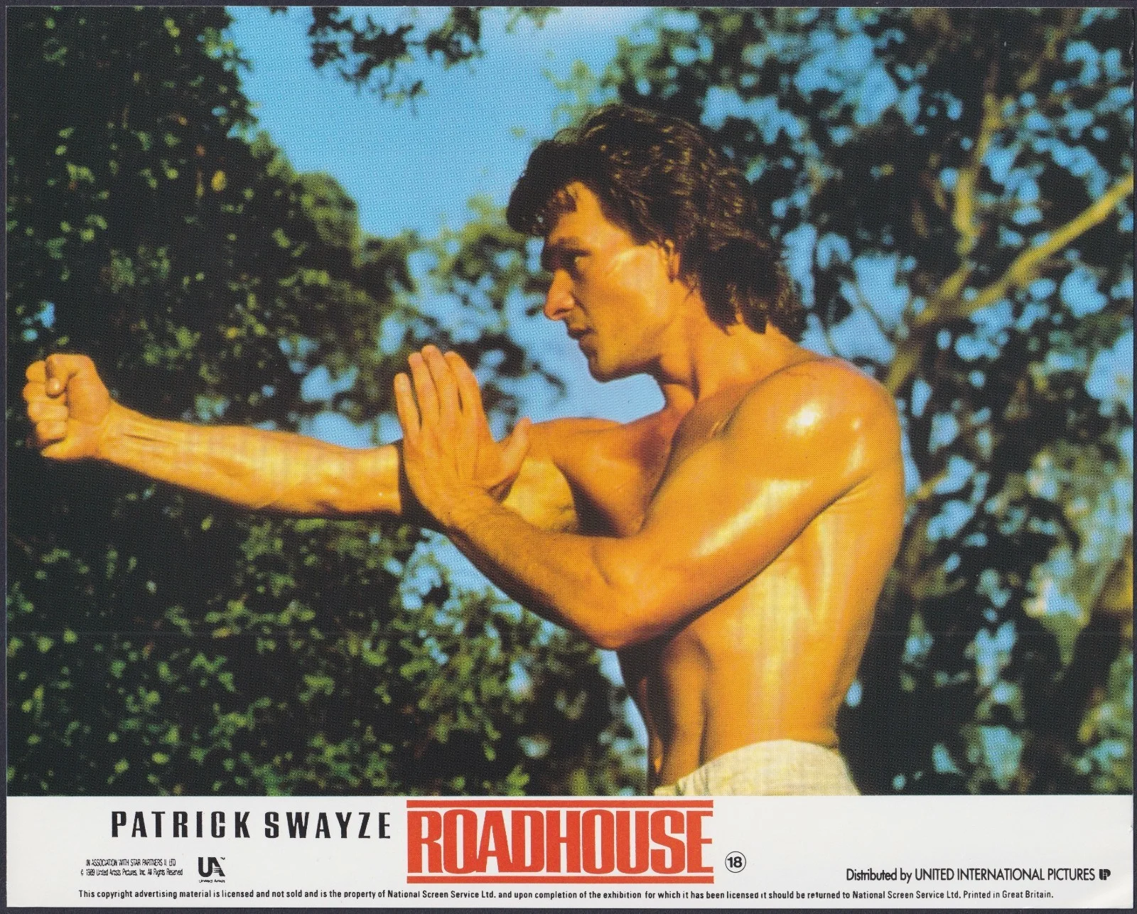 Road House 8x ORIGINAL UK FOH Lobby Cards Patrick Swayze Sam Elliott 1989, изображение 3