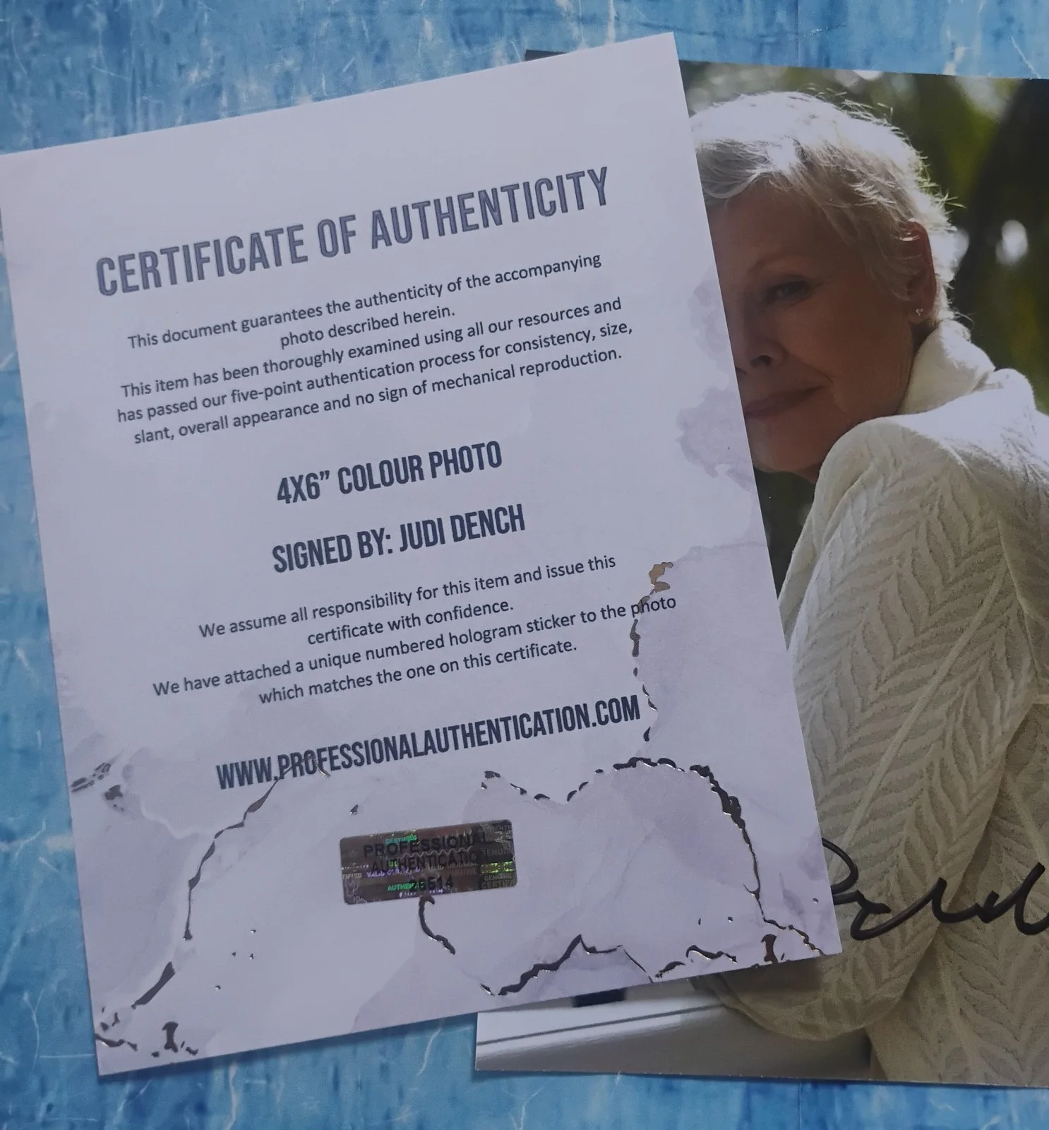 Judi Dench Hand Signed Autograph Photo COA - NO US TARIFFS, image 4