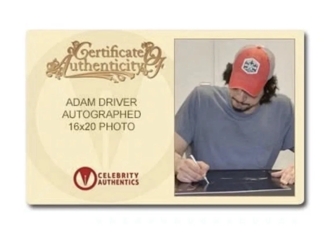 Adam Driver Signed - Star Wars 16x20 Auto - Silver Ink -Celebrity Authentics COA, image 2