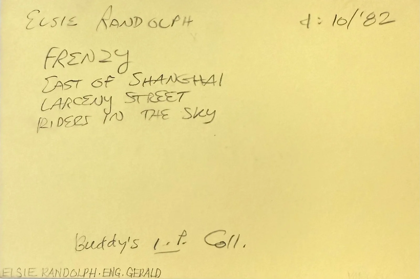 Elsie Randolph — ELSIE RANDOLPH Signed Autographed 4"x 6" INDEX CARD Quatermass Conclusion FRENZY, изображение 2