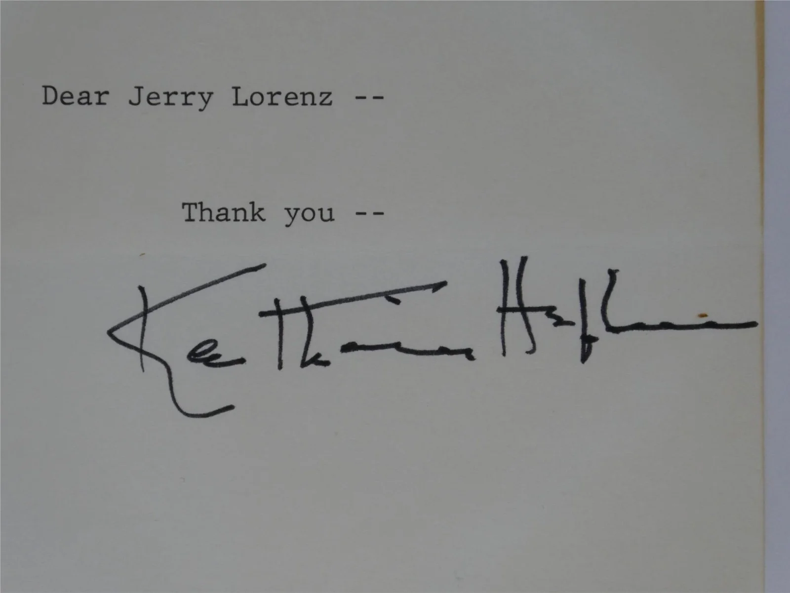 Katherine Hepburn — Katharine Hepburn Signed Typed Letter TLS Autographed 6x8 w/ Envelope, JSA COA, image 3