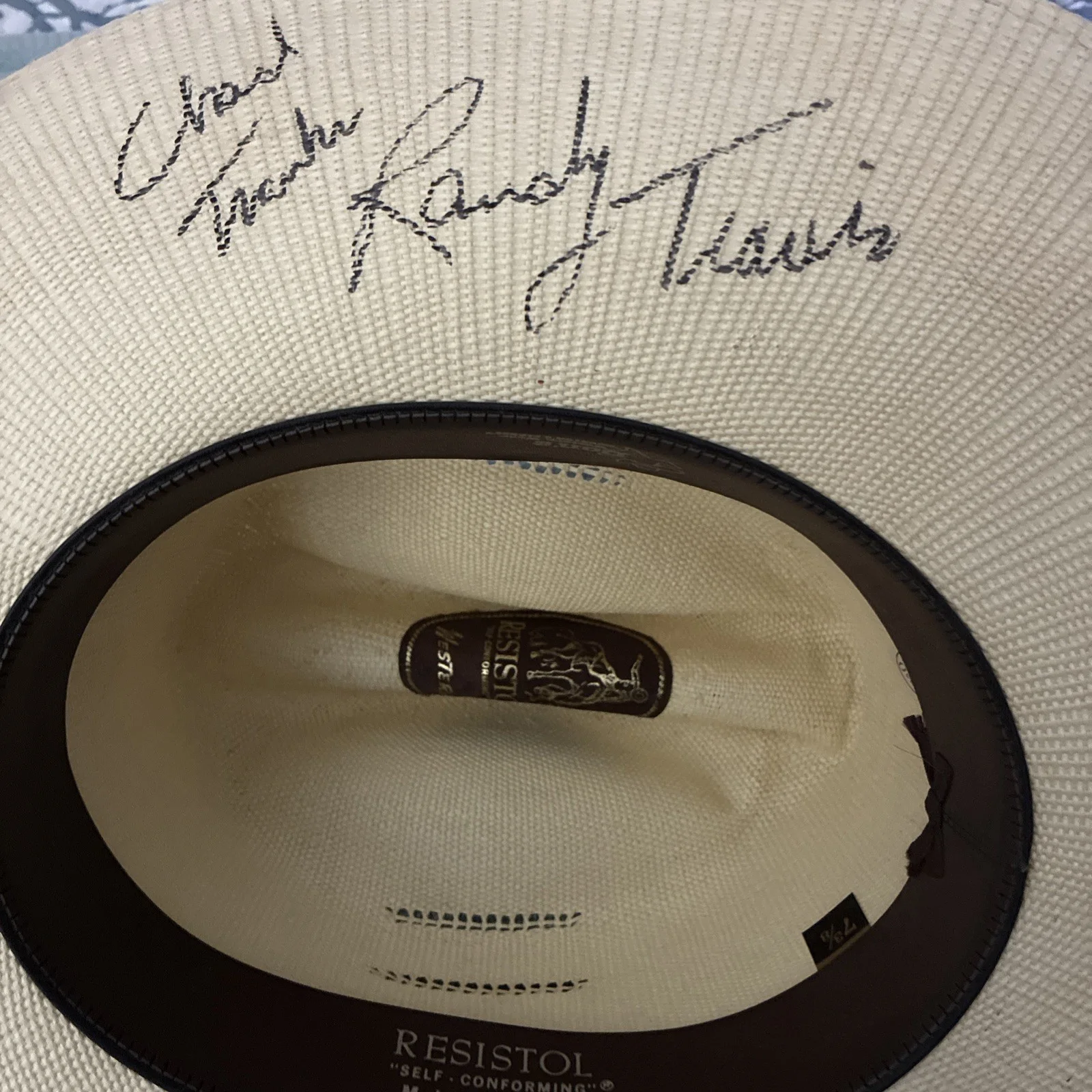 Randy Travis Autographed Resistol Cowboy Hat 7 1/4, image 3