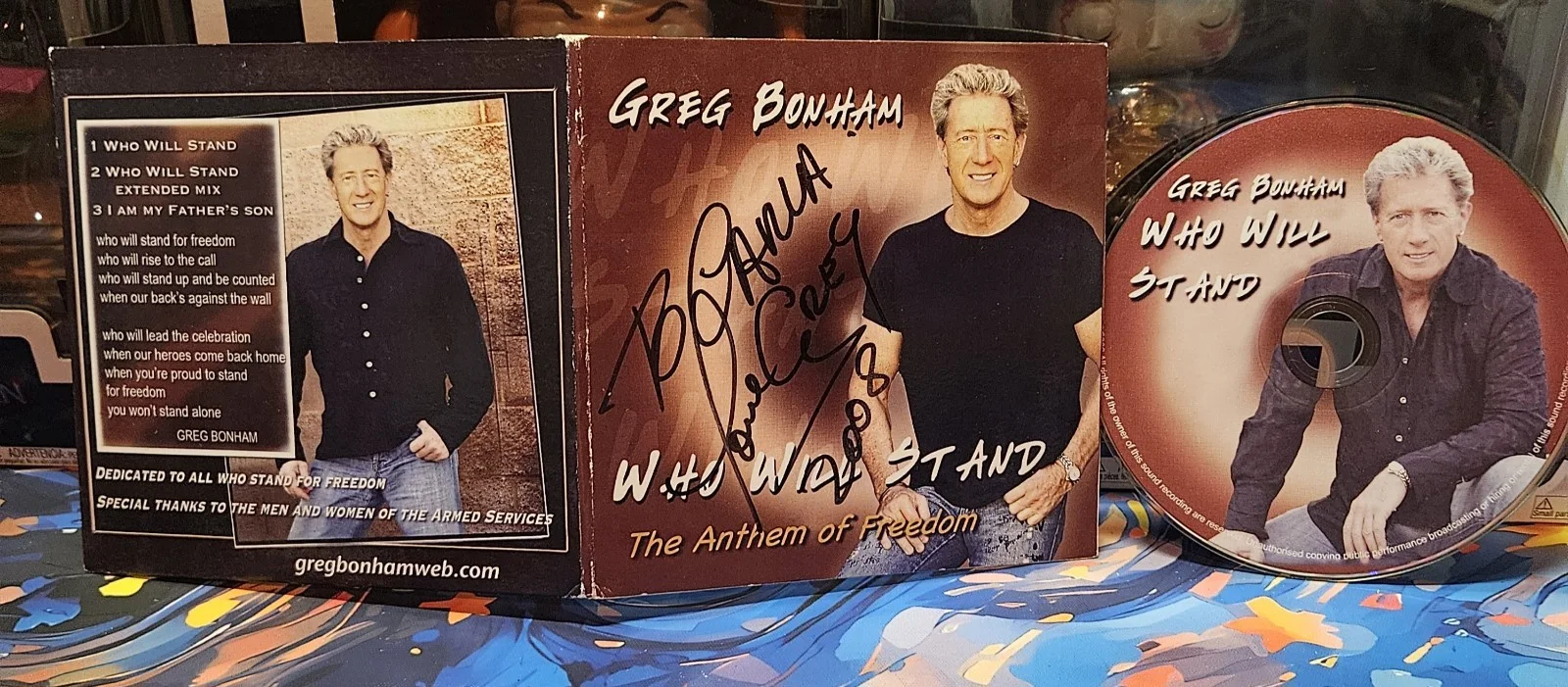 Greg Bonham Who Will Stand The Anthem of Freedom Autographed CD & Booklet, image 2