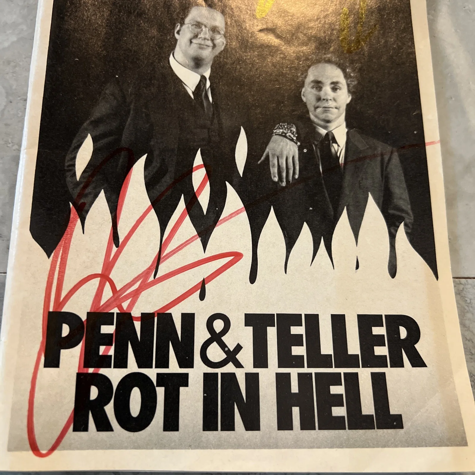 PENN & TELLER SIGNED ROT IN HELL PLAYBILL THEATER PROGRAM in person autograph 92, image 3