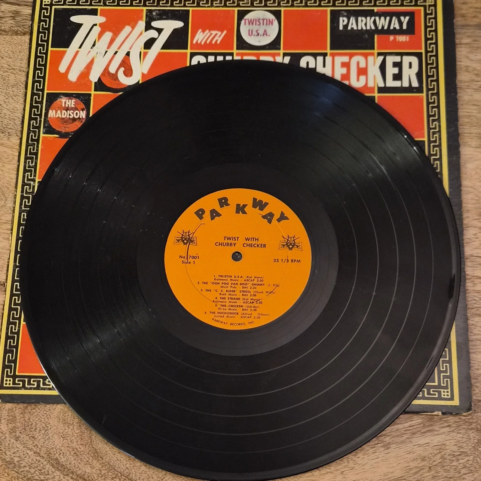 Chubby Checker Twist With Chubby Checker Parkway Autographed Vinyl Record, image 3