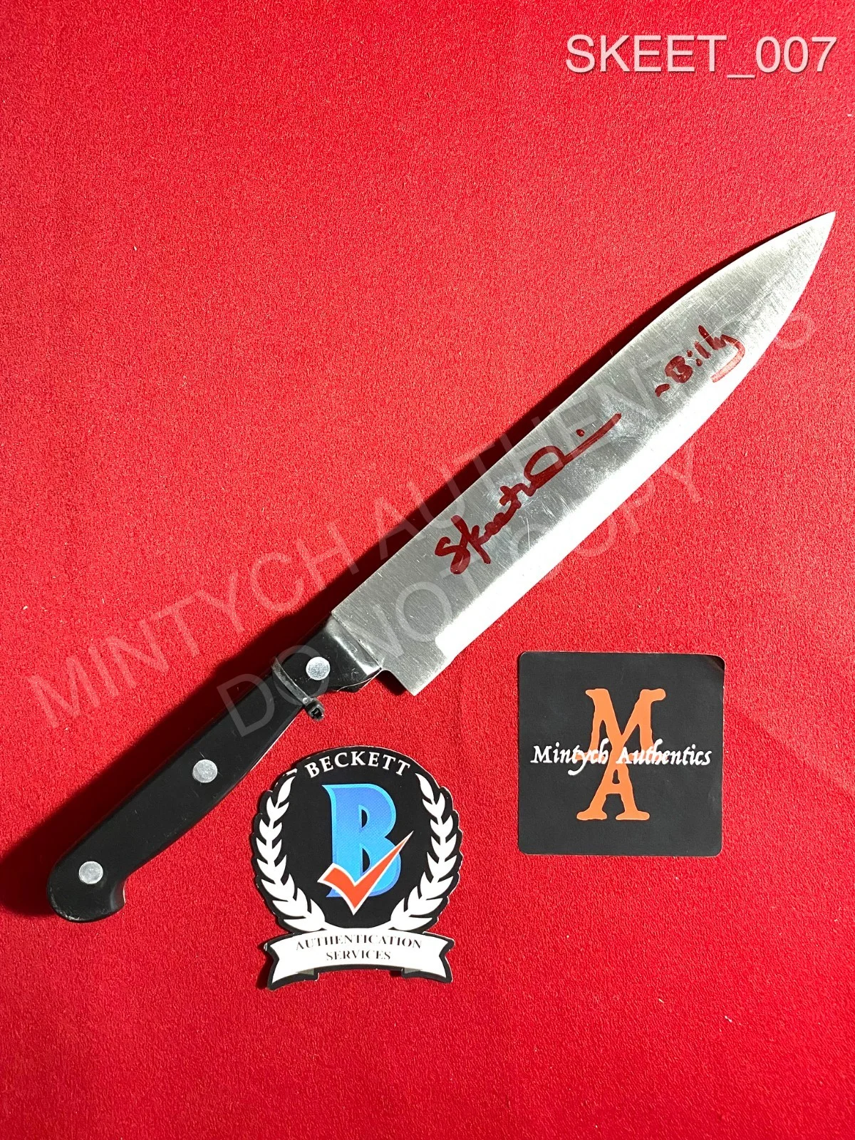 Skeet Ulrich — Skeet Ulrich Scream autographed signed real 8" steel knife Ghost Face Beckett