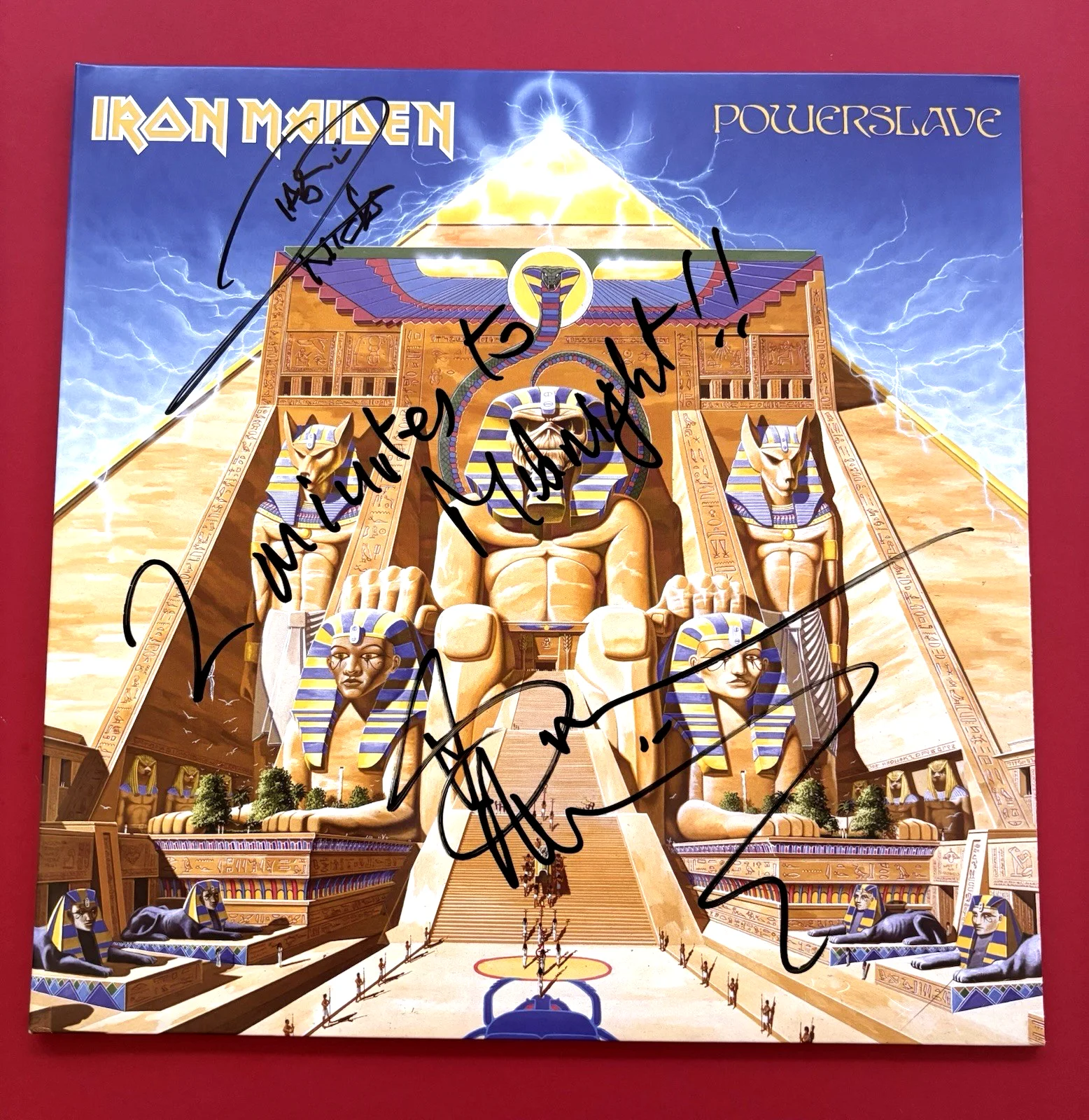 BRUCE DICKINSON & NICKO Signed IRON MAIDEN Vinyl Album PSA DNA COA w Inscription, image 2