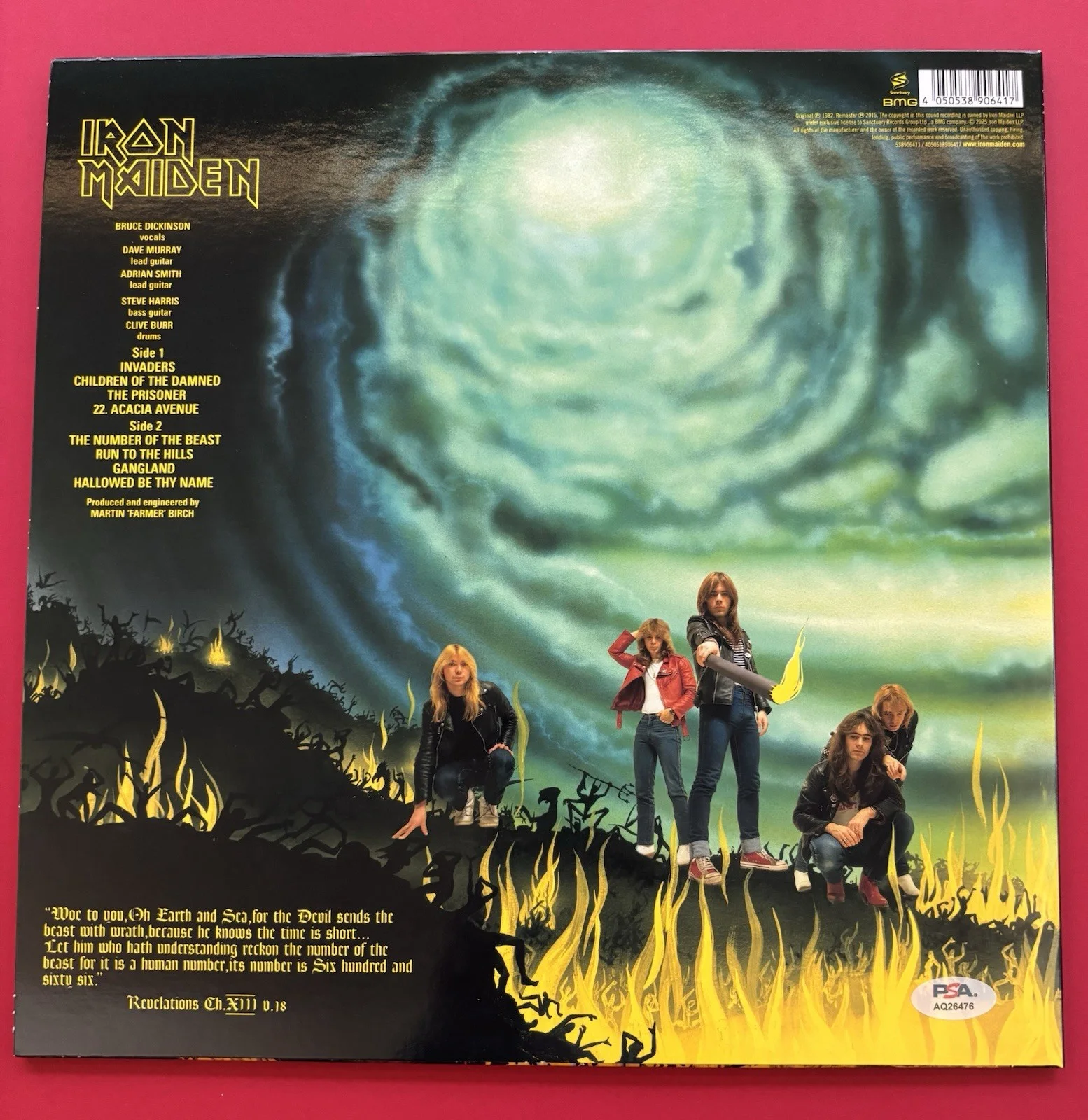 BRUCE DICKINSON Signed IRON MAIDEN BEAST Vinyl Album PSA DNA COA w/ Inscription, изображение 4