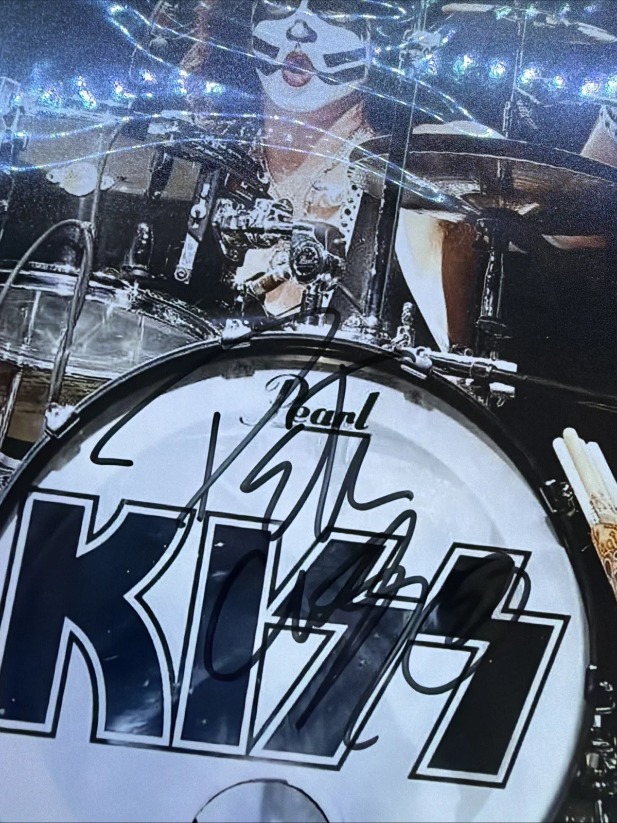 PETER CRISS Signed KISS Authentic Original 8x10" REAL Autograph w/COA, image 2