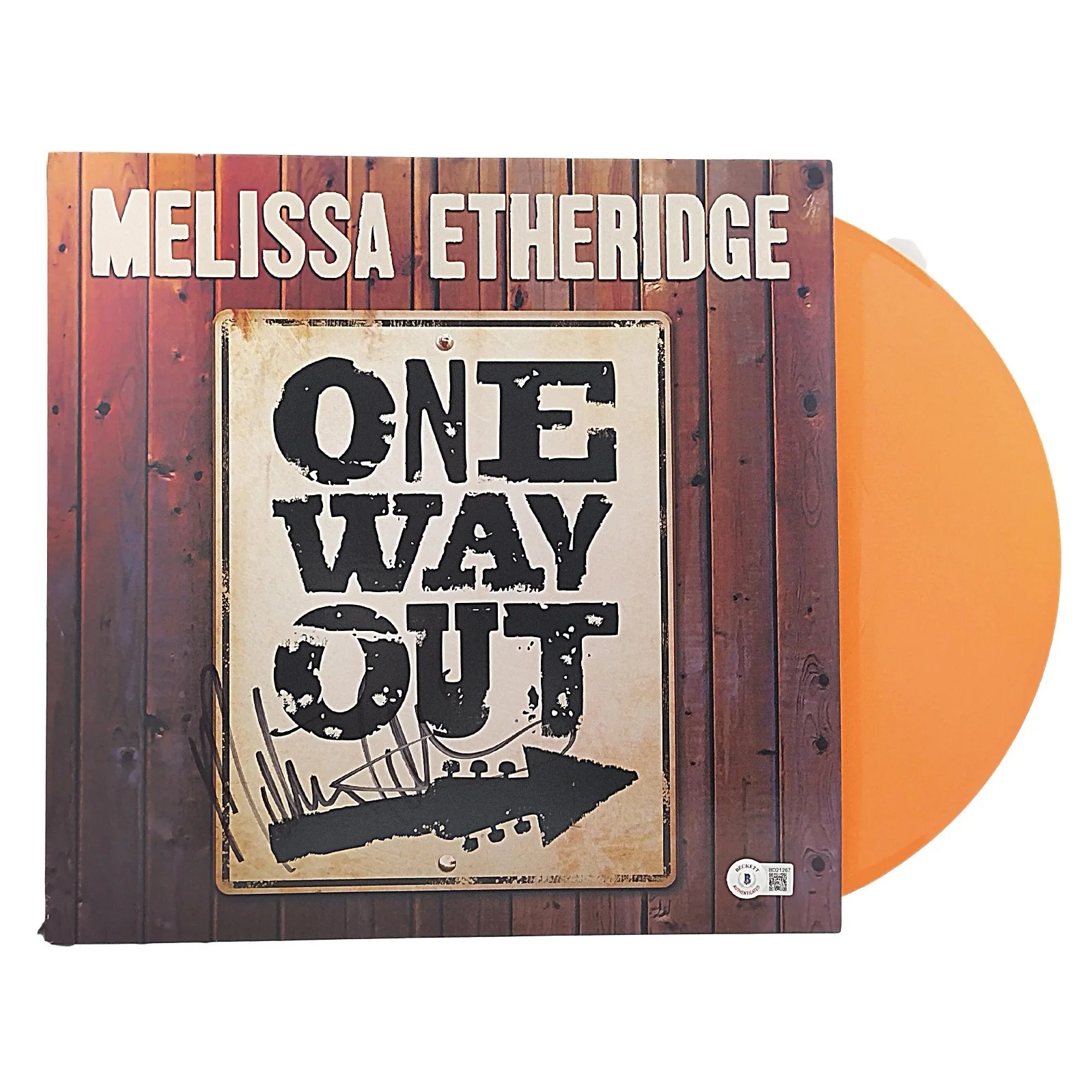 Melissa Etheridge — Melissa Etheridge Signed One Way Out Vinyl Record Album Cover Beckett BAS COA