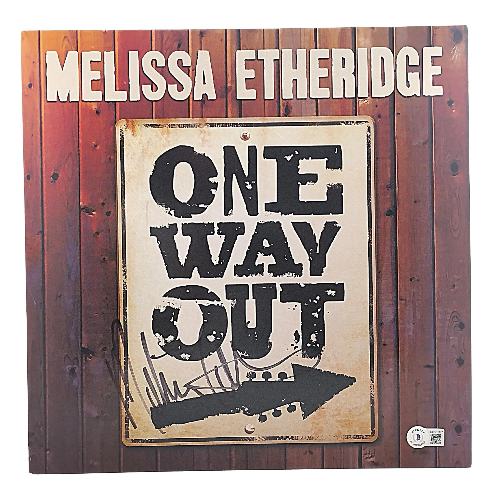 Melissa Etheridge — Melissa Etheridge Signed One Way Out Vinyl Record Album Cover Beckett BAS COA, image 5