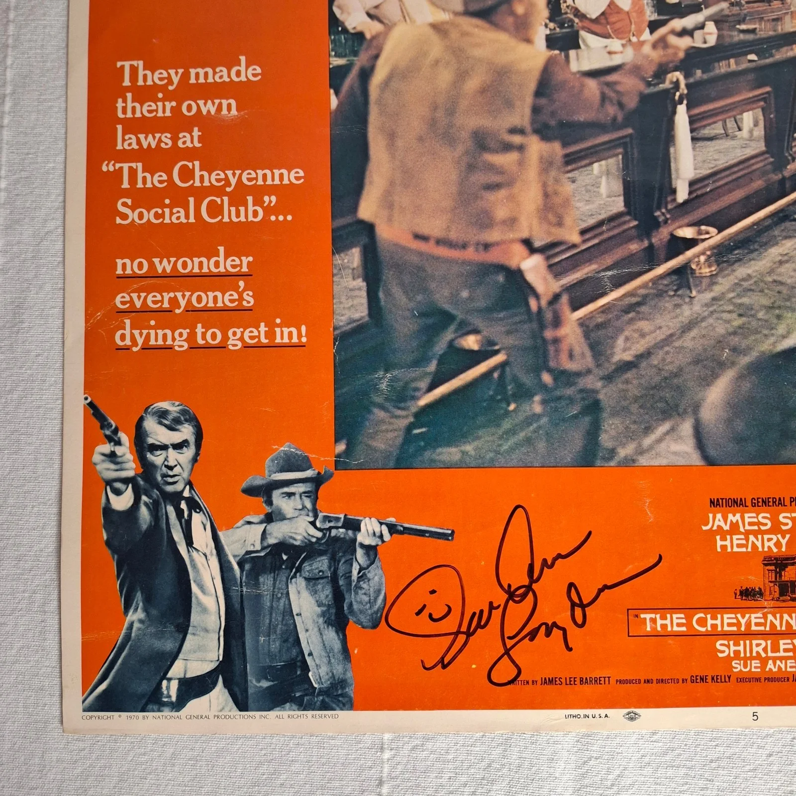 James Stewart, Sua Ane Langdon — JAMES STEWART & SUE ANE LANGDON Jointly Signed Lobby Card Photo Autograph w/ COA, изображение 3