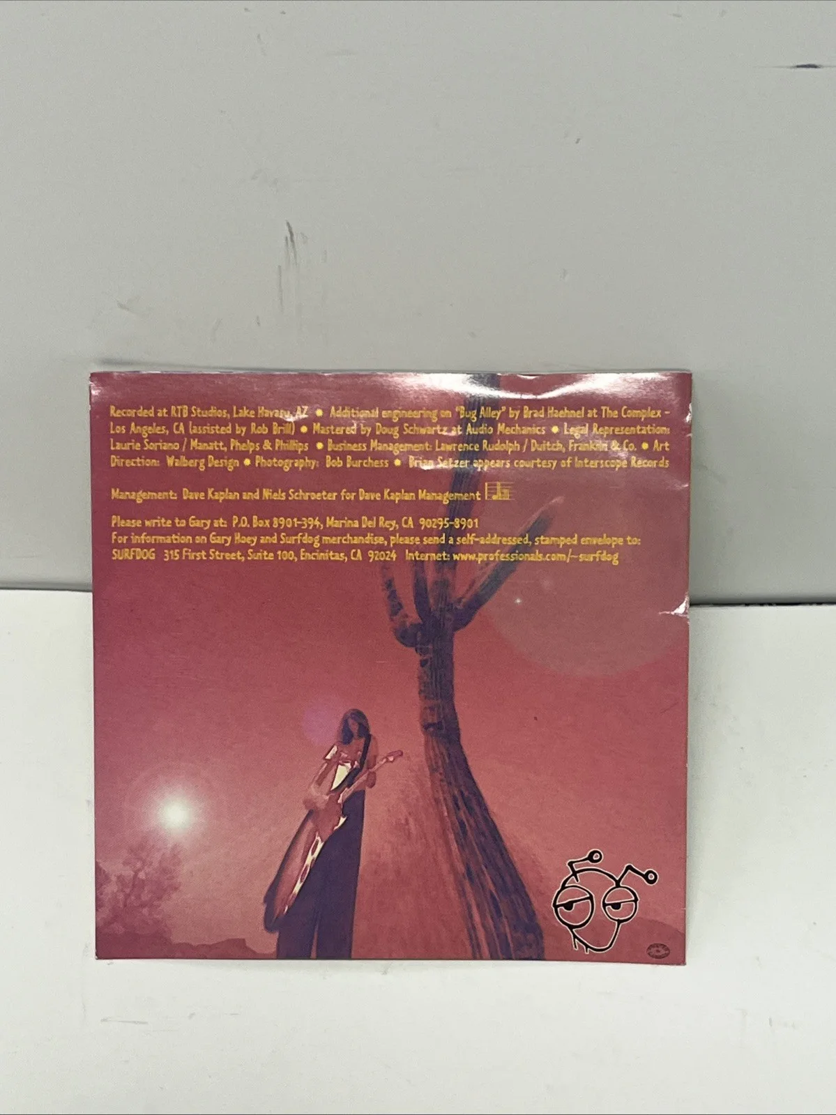 Gary Hoey Big Alley Signed Cd Cover, image 2