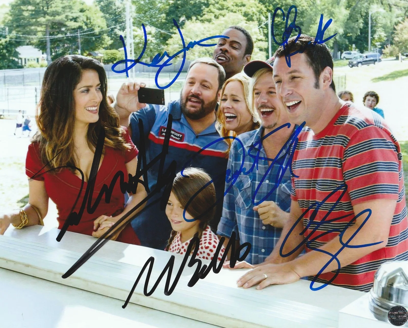 Adam Sandler, Kevin James, Chris Rock and David Spade — Grown Ups 8x10 Photo Signed by ENTIRE CAST Adam Sandler- Kevin James +2 with COA
