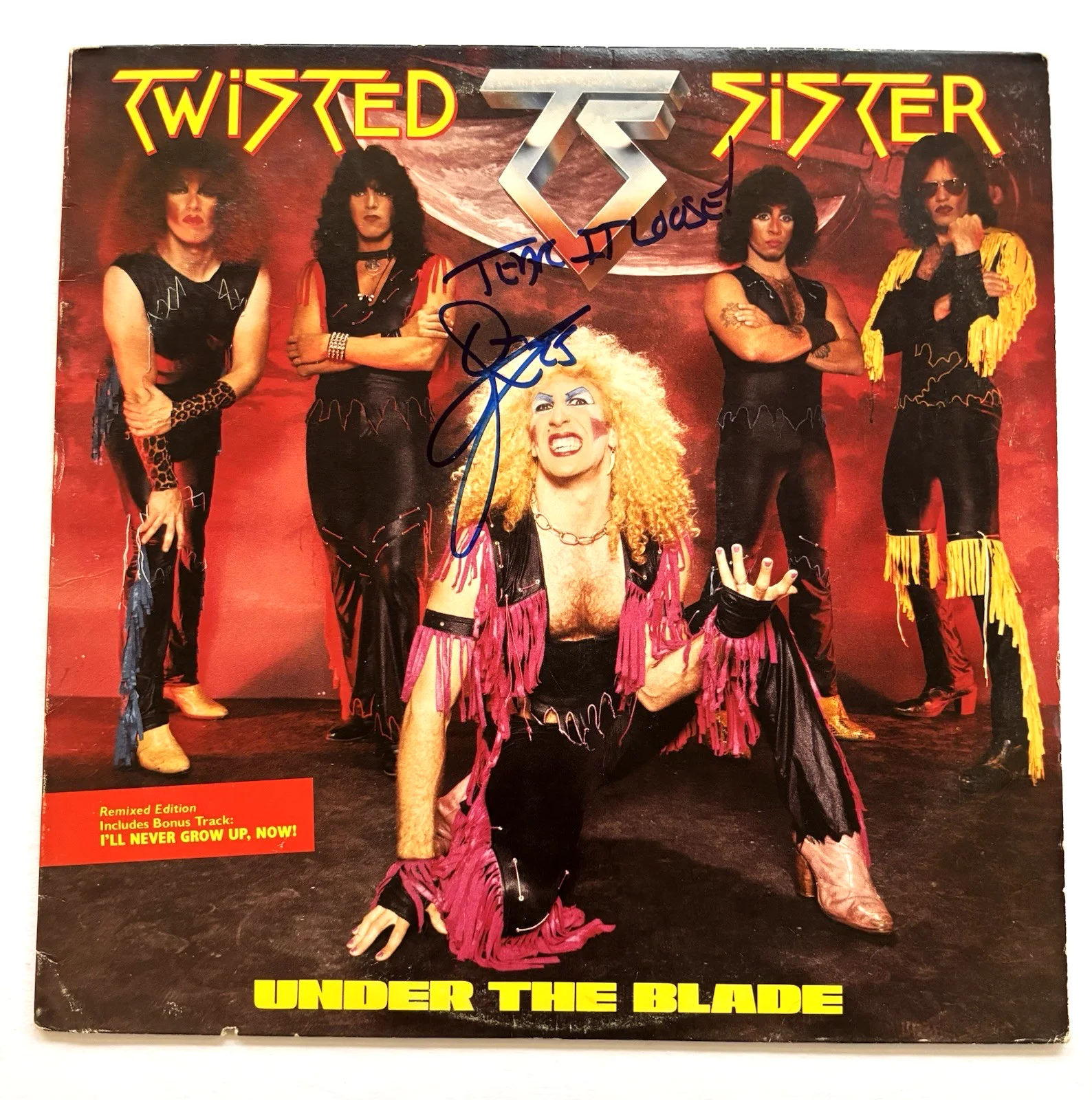 DEE SNIDER Signed TWISTED SISTER LP Vinyl Album PSA DNA COA with INSCRIPTION, image 2