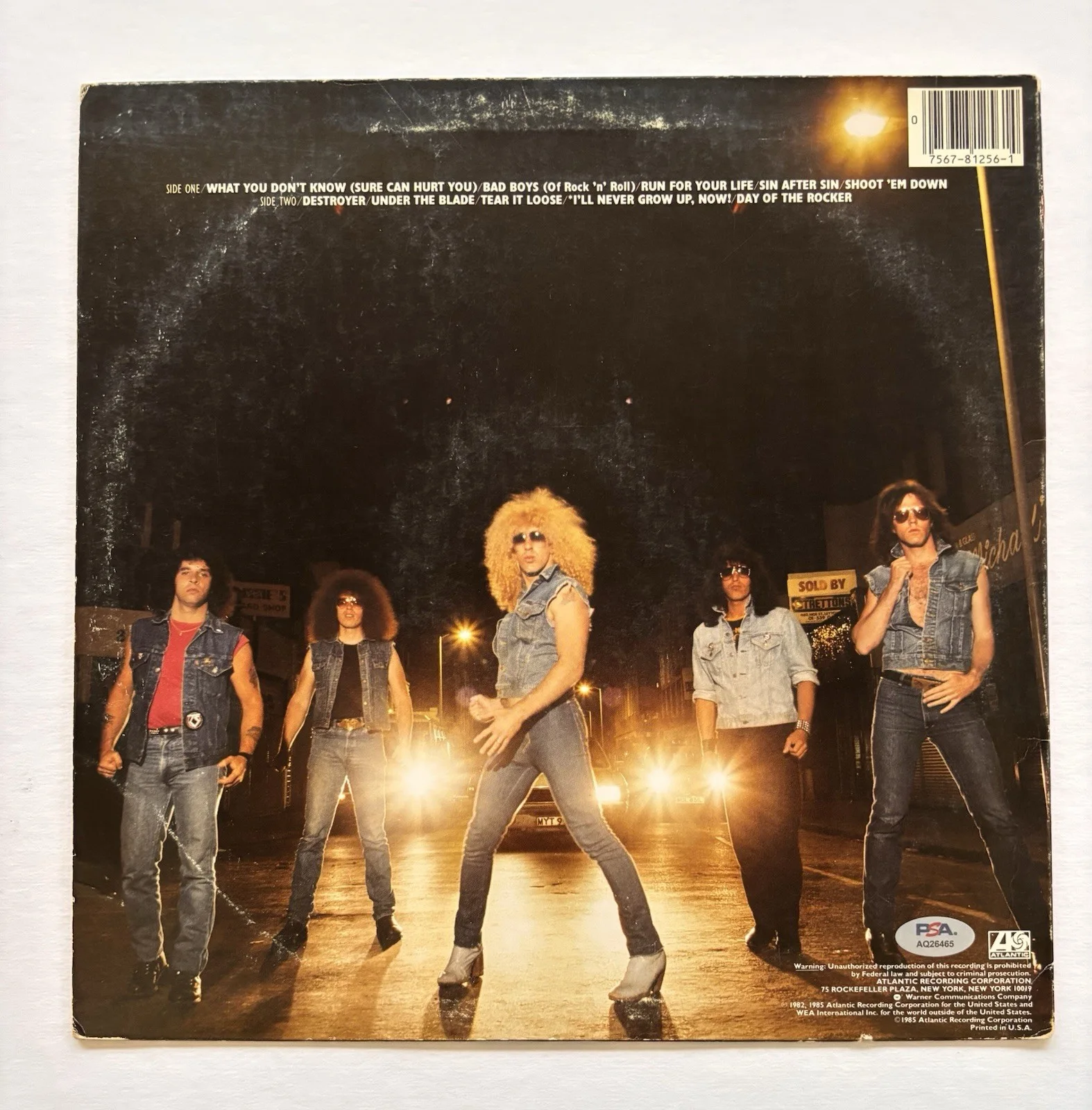 DEE SNIDER Signed TWISTED SISTER LP Vinyl Album PSA DNA COA with INSCRIPTION, image 4
