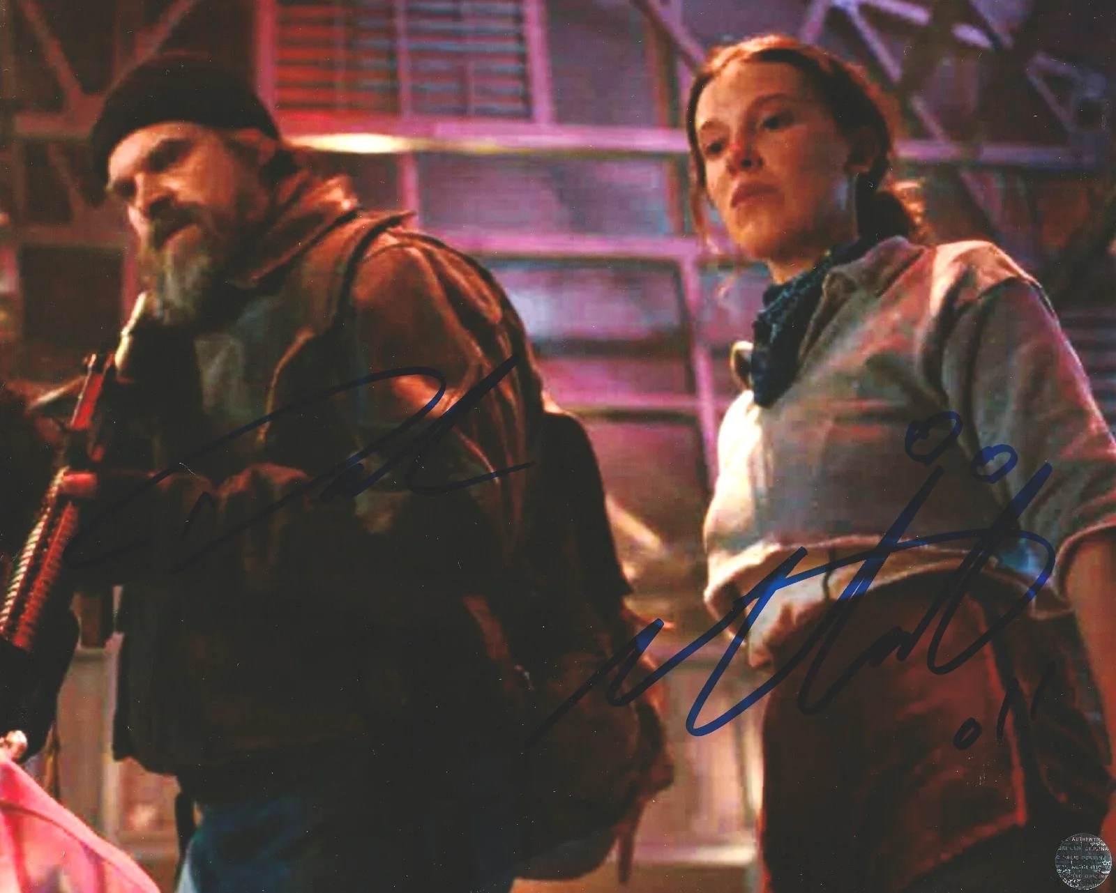 Bobby Brown & David Harbour — Millie Bobby Brown & David Harbour Autographed Stranger Things 8x10 photo COA