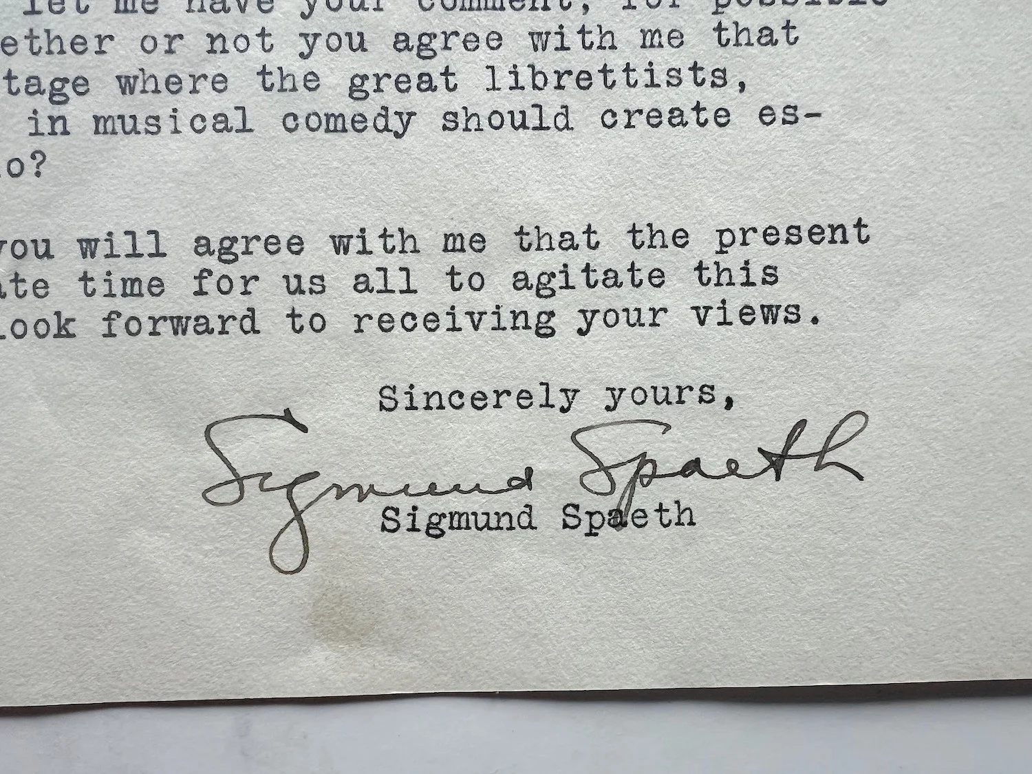 Sigmund Spaeth signed letter to Harry Staton on Growth- Importance of Radio 1934, изображение 2