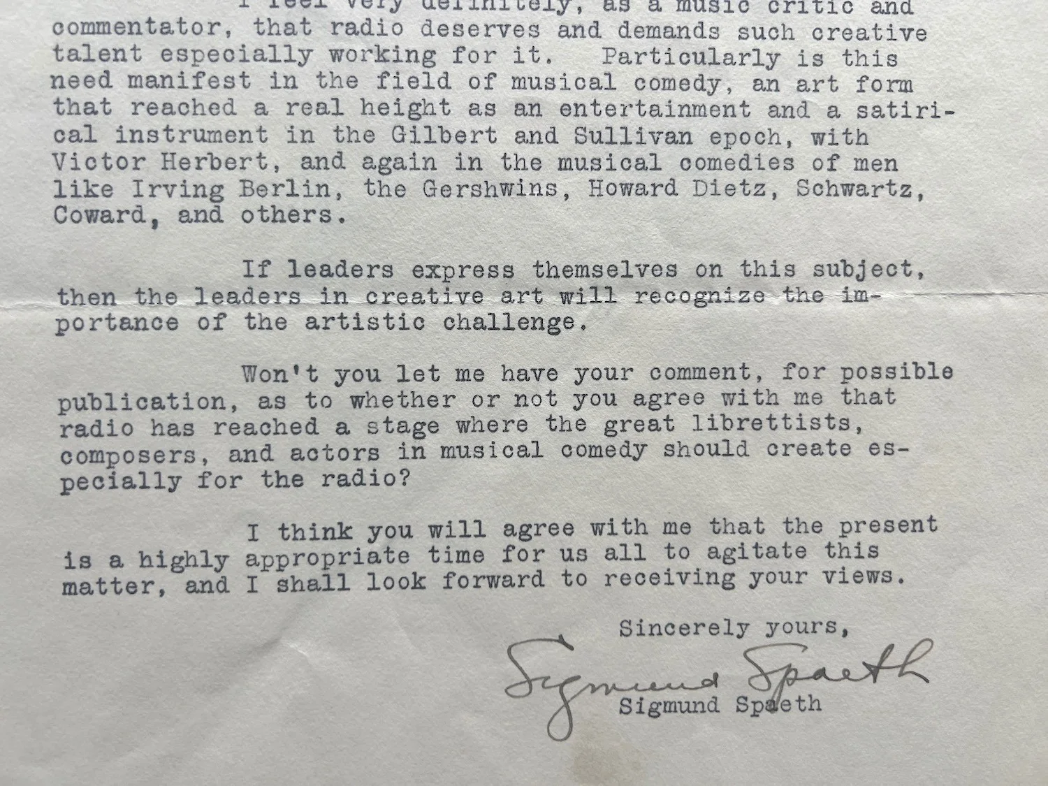 Sigmund Spaeth signed letter to Harry Staton on Growth- Importance of Radio 1934, изображение 4