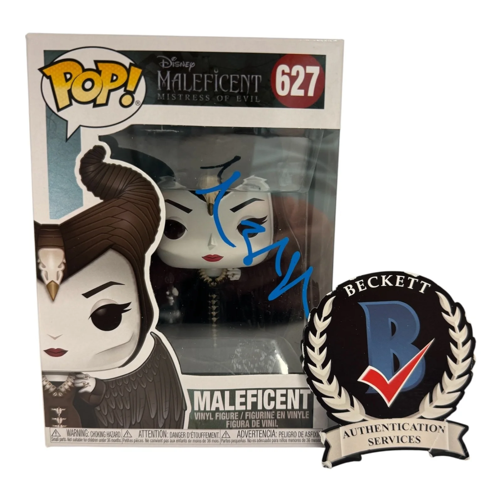 ANGELINA JOLIE — ANGELINA JOLIE SIGNED AUTOGRAPH MALEFICENT FUNKO POP 627 BECKETT BAS