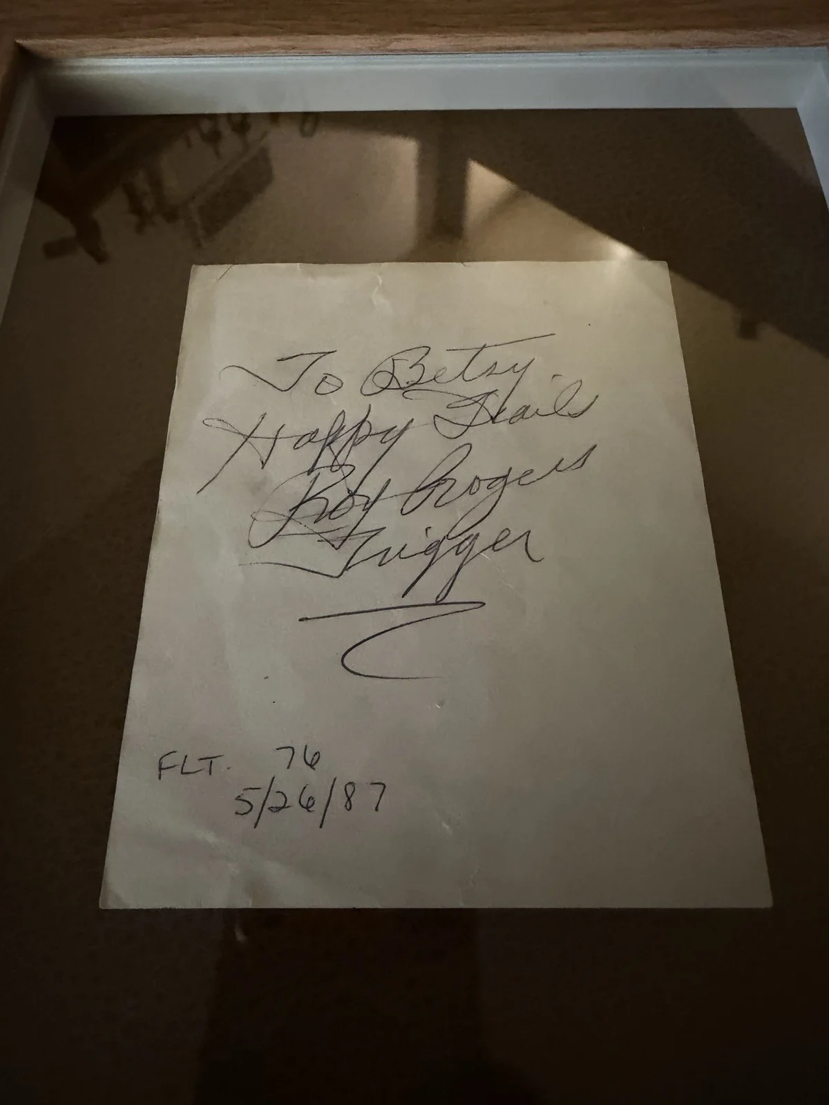 Roy Rogers Autograph Signed “Happy Trails” Note 1987 Vintage Signature To Betsy, image 3