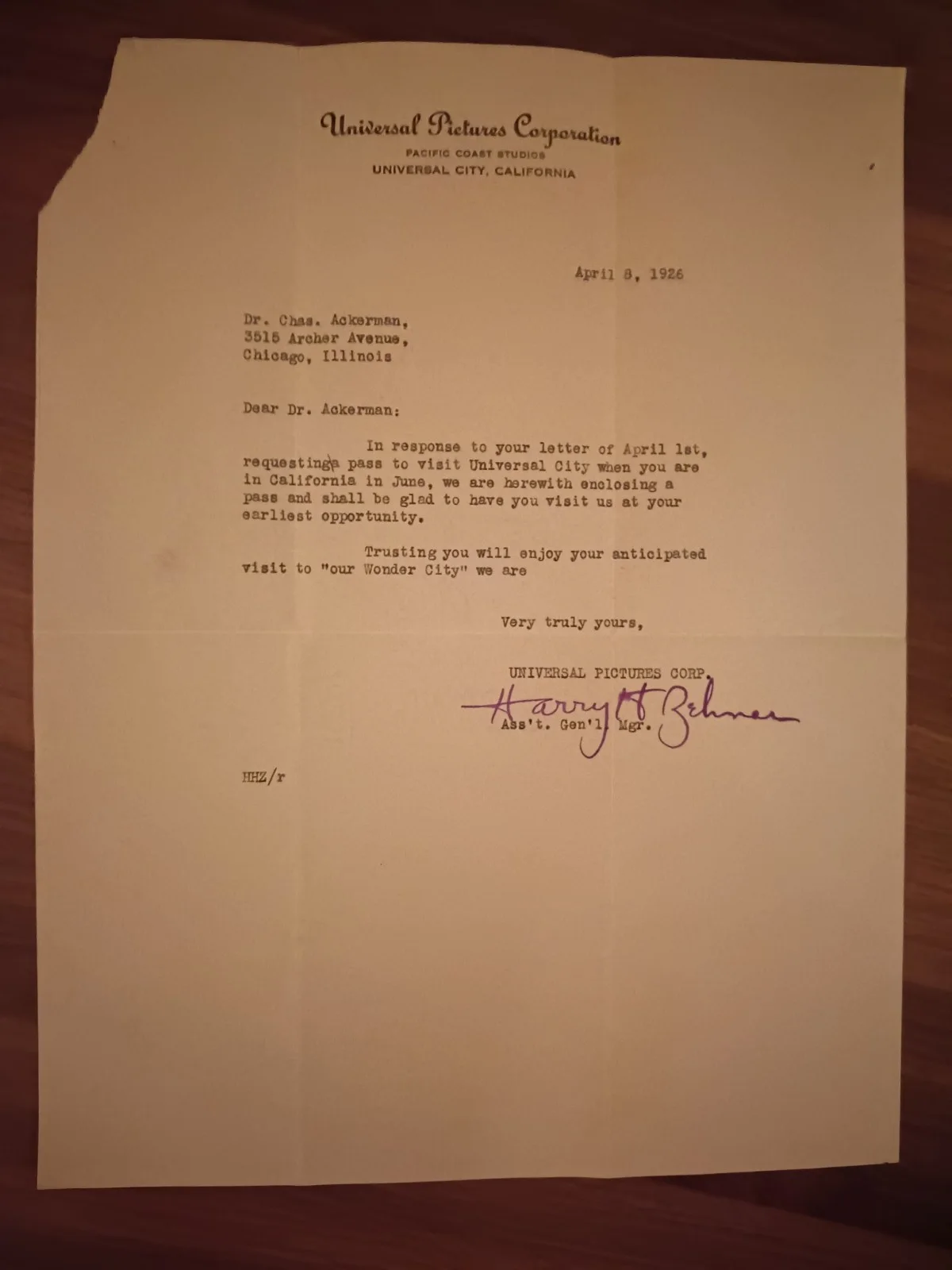 Harry Zelner, Marjorie Jordan — Golden Age Of Hollywood 100 Year Old - Two Studio Signatures., изображение 2