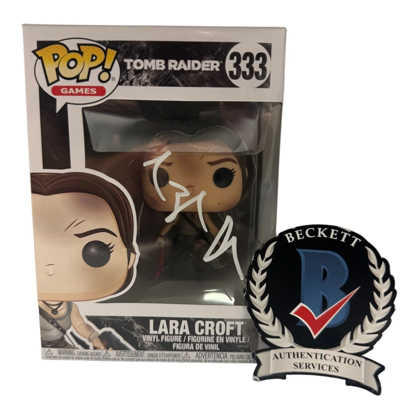 ANGELINA JOLIE — ANGELINA JOLIE SIGNED AUTOGRAPH TOOMB RAIDER FUNKO POP 333 BECKETT BAS