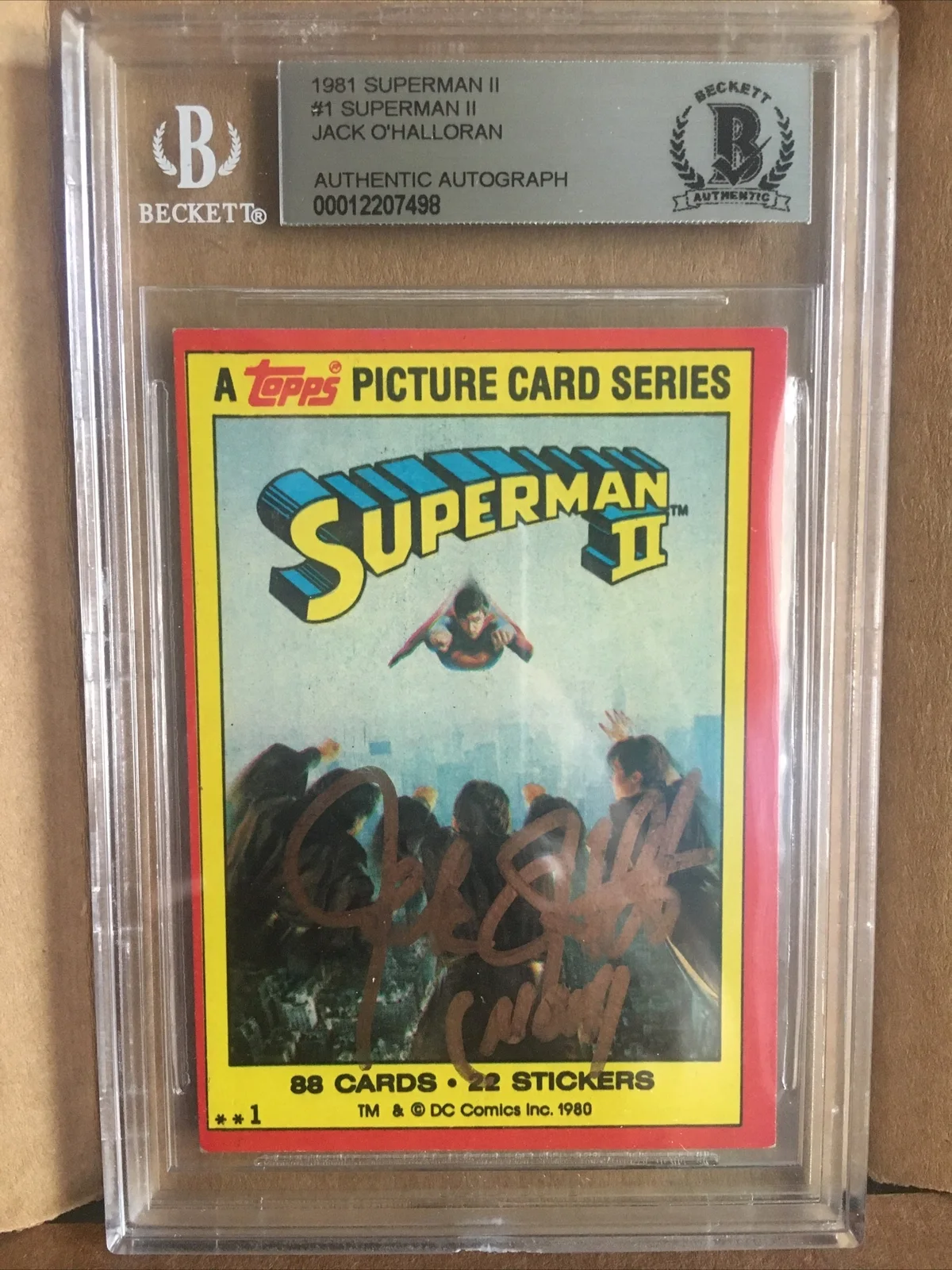 Jack Ohalloran — Jack Ohalloran Signed 1981 Superman 2 card #1 NON Beckett Autograph, изображение 2