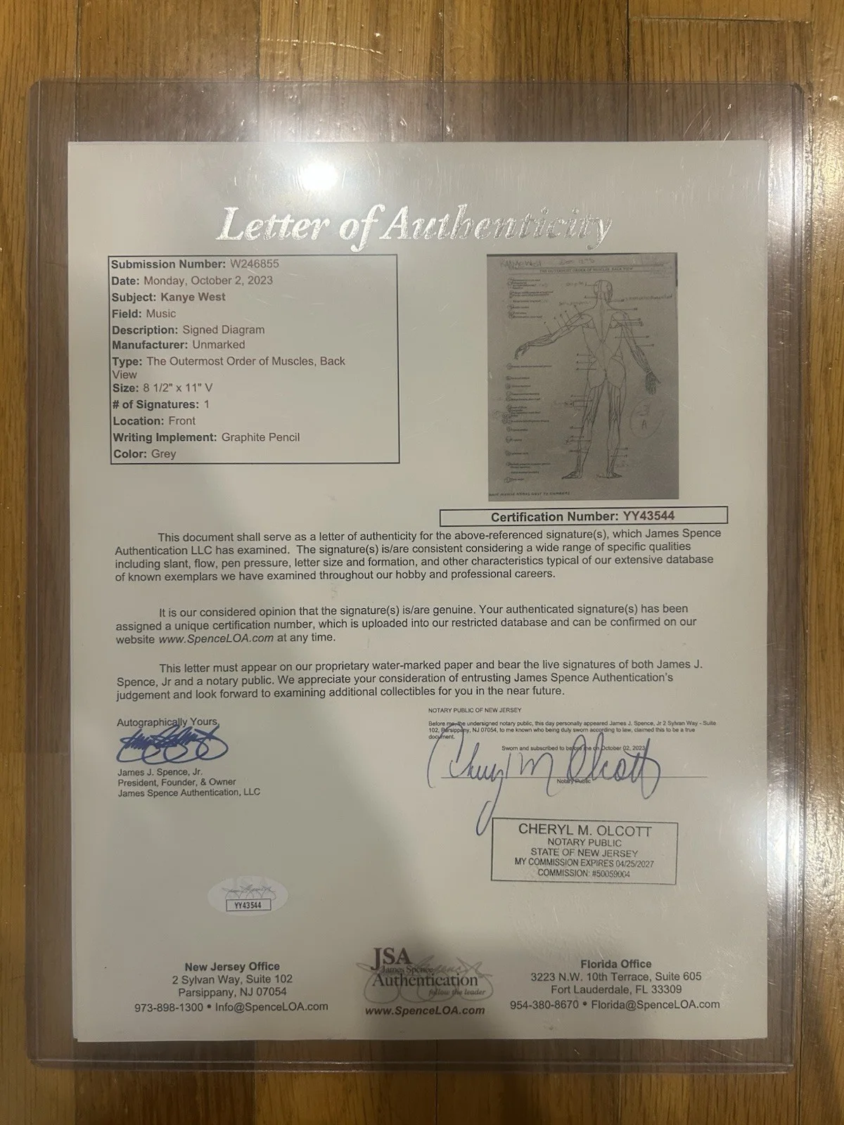Kanye West Anatomy Homework Signed Auto JSA Authenticate 1st🎵Interview Ever?, image 4